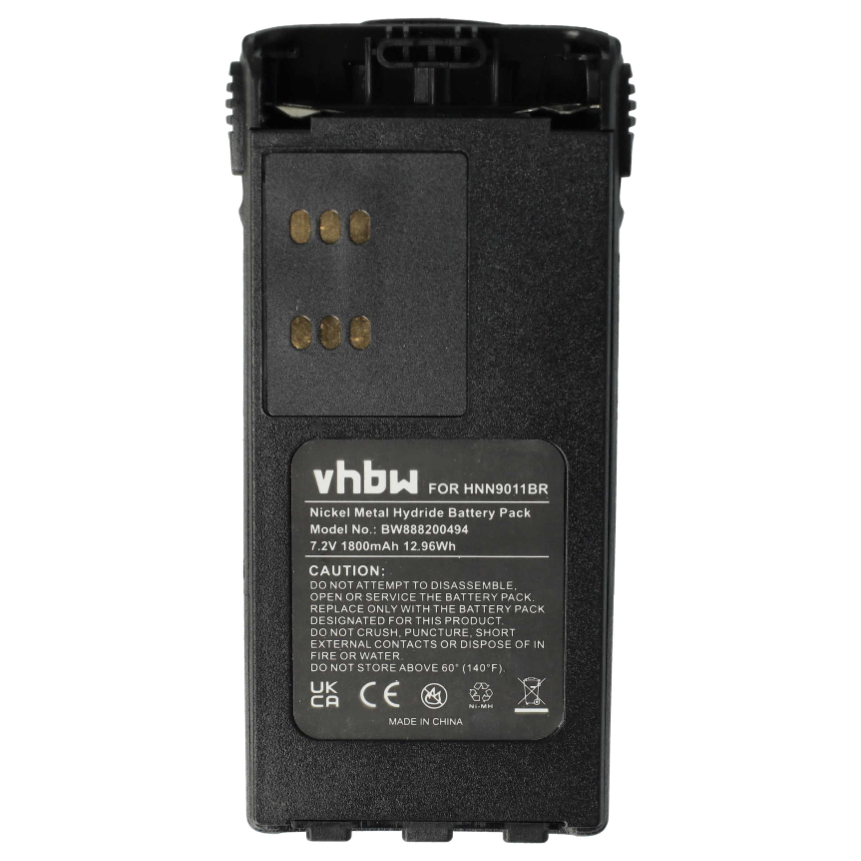Radio 5x Battery suitable for Motorola GP320, GP340, GP360, GP380 - 1800 mAh 7.2 V NiMH + Belt Clip