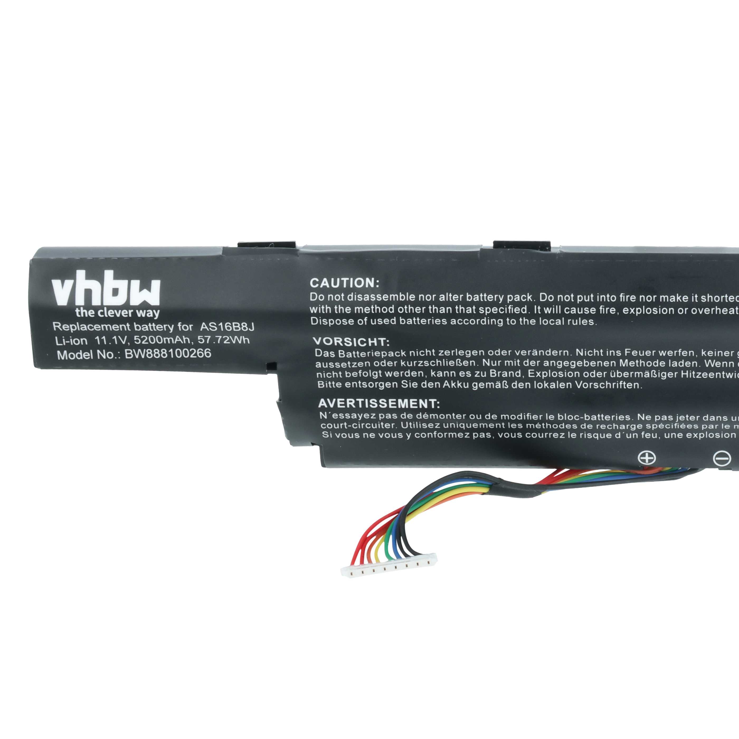 Akumulator do laptopa zamiennik Acer 3ICR19/662-2, 3INR19/66-2, AS16B5J - 5200 mAh 11,1 V Li-Ion, czarny