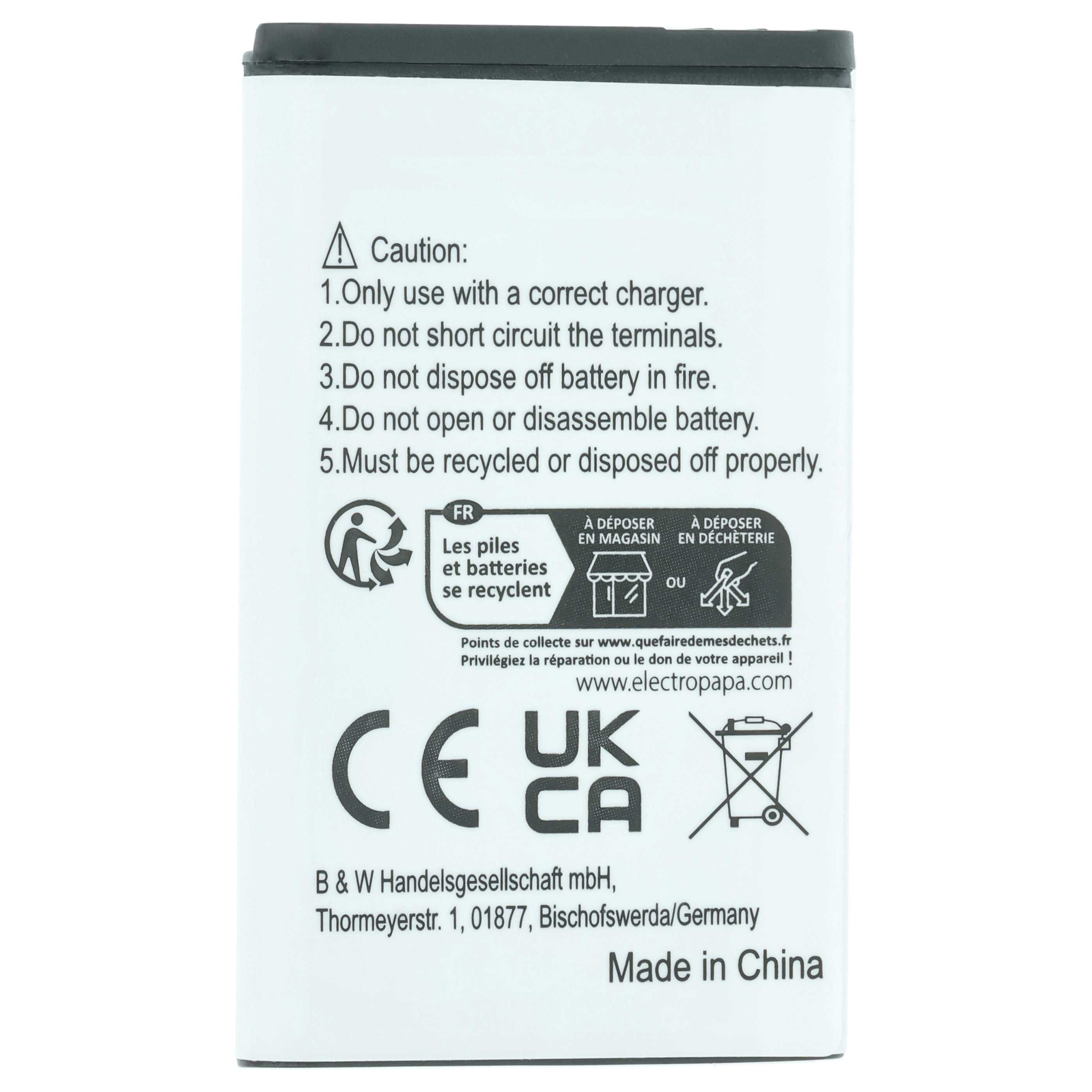 Akumulator do telefonu smartfona zamiennik Doro BP-MPB16, DR11-2009, HARE, DR6-2009 - 1200 mAh 3,7 V Li-Ion