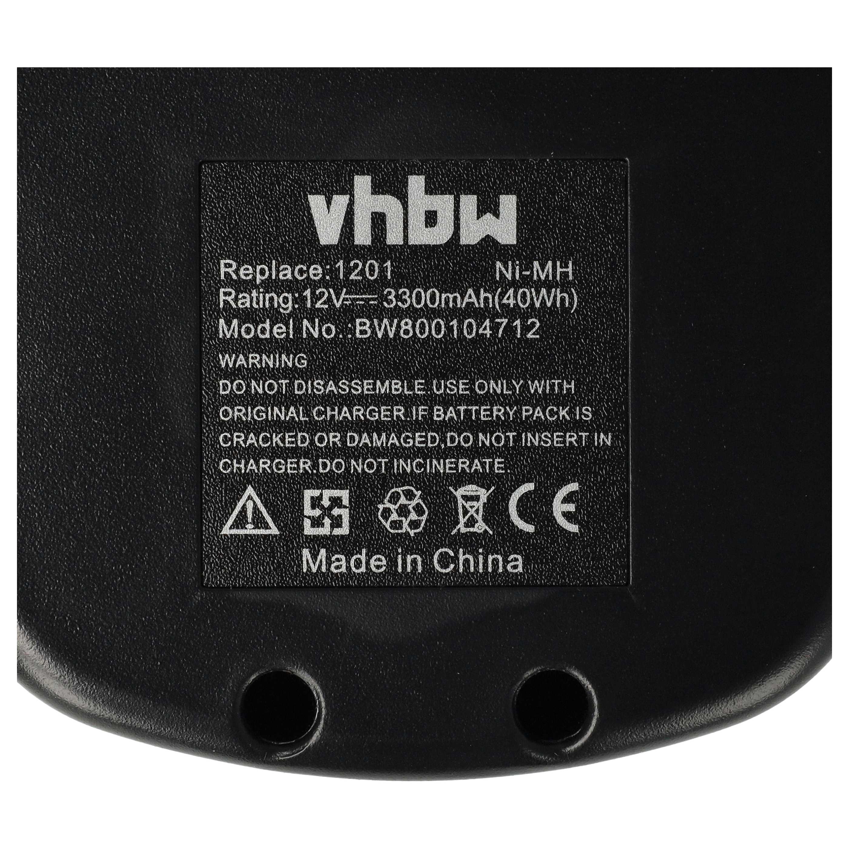 Battery replaces Lincoln 1201, 218-787, LIN-1201 Electric Power Tool - 3300 mAh, 12 V, NiMH