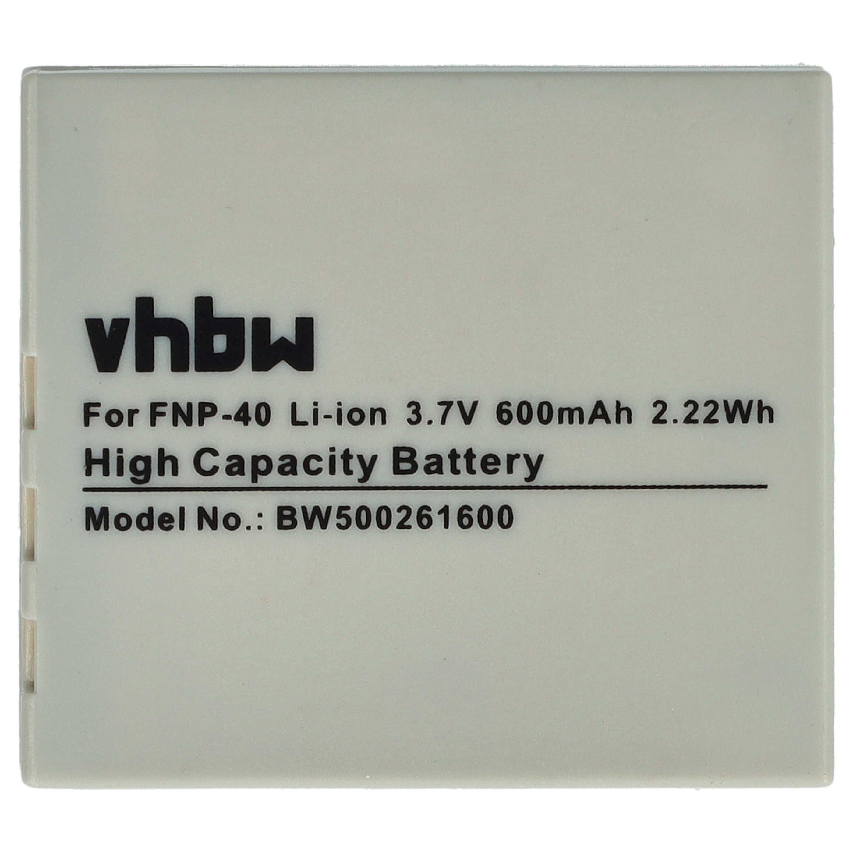 Batterie remplace Fuji / Fujifilm NP-40, NP-40N pour appareil photo - 500mAh 3,6V Li-ion