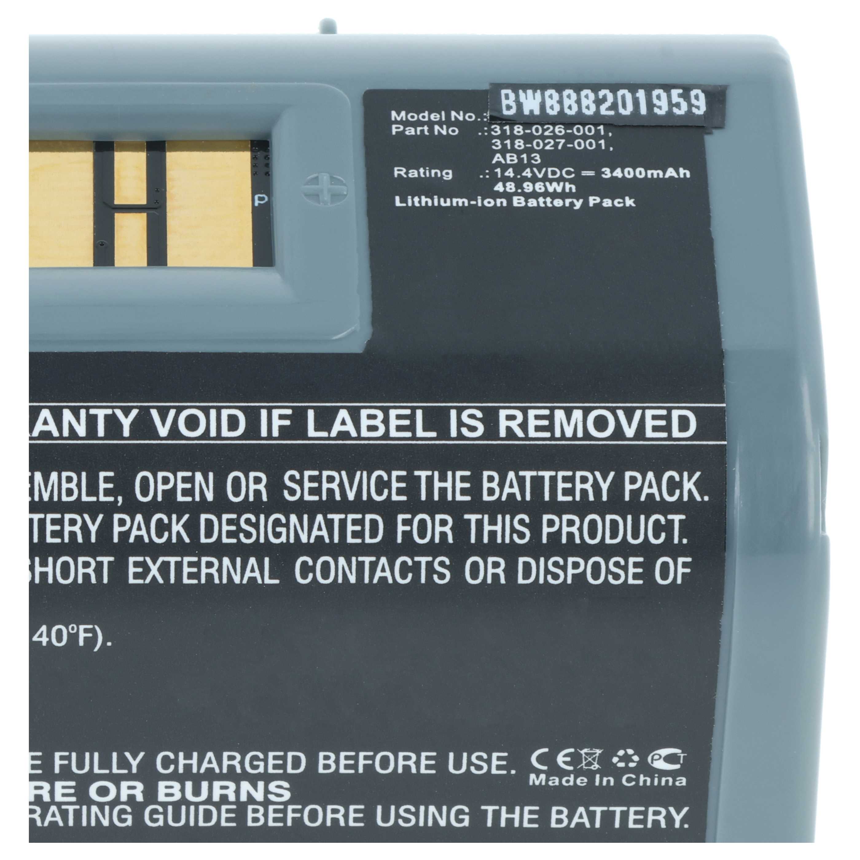 Printer 2x Battery replaces Intermec 318-026-001, 318-026-003, 318-026-004 - 3400 mAh 14.4 V Li-Ion