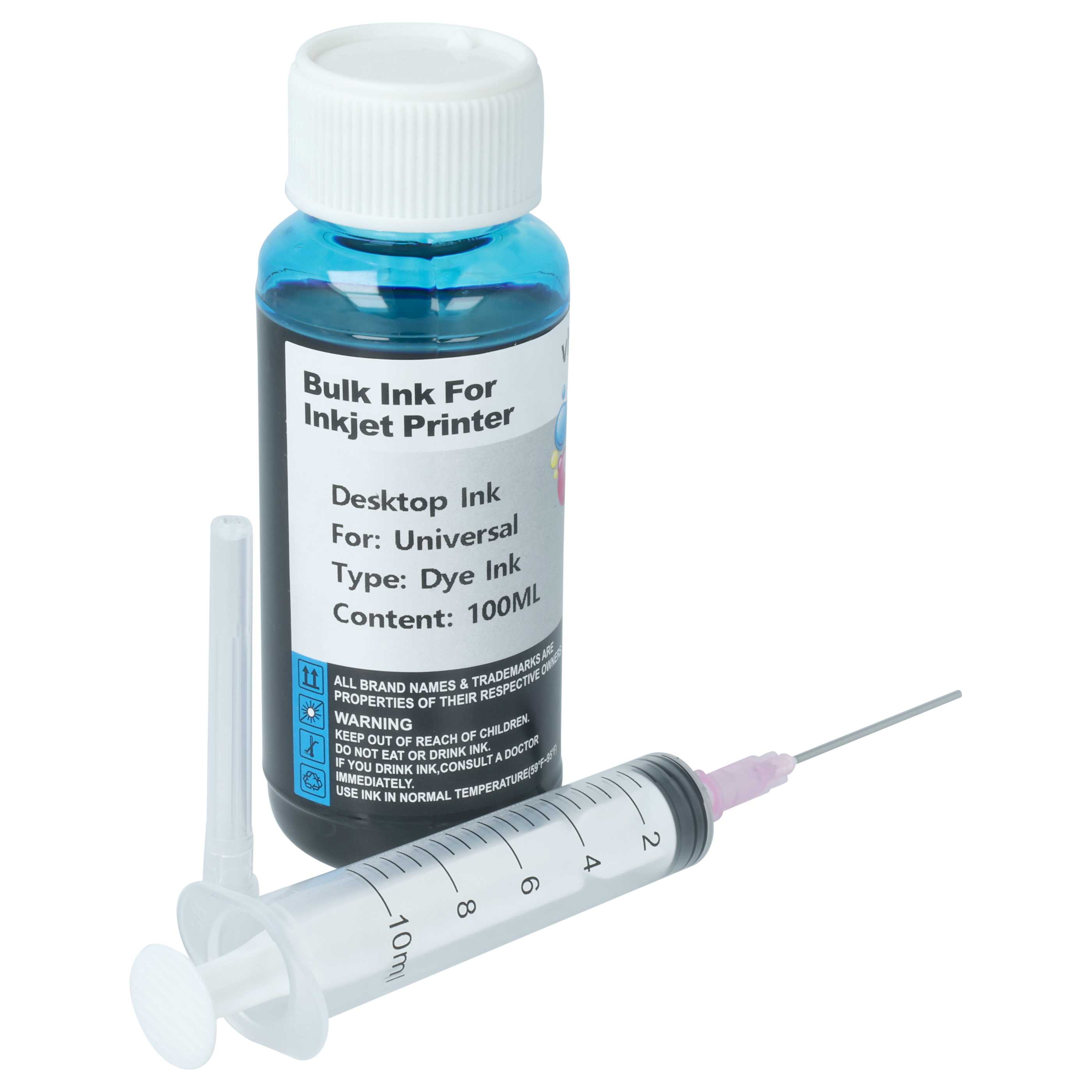 4x Refill Ink Multi-Coloured suitable for, Canon HP Dye Printer etc., 100 ml