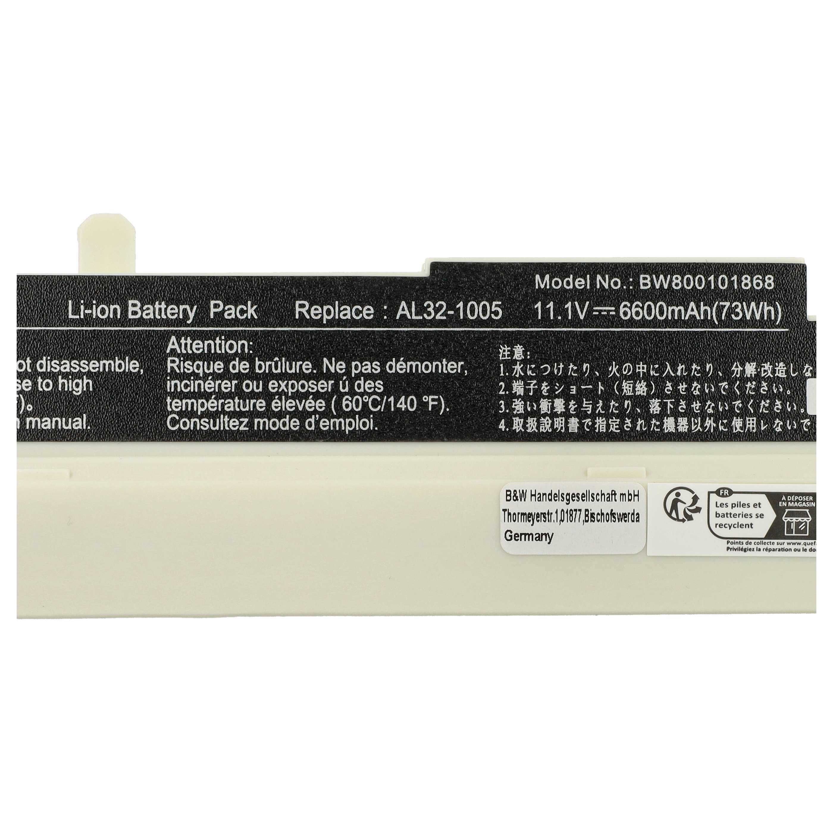 Akumulator do laptopa zamiennik Asus 70-OA1B1B2100, 0B20-00KA0AS - 6600 mAh 11,1 V Li-Ion, biały