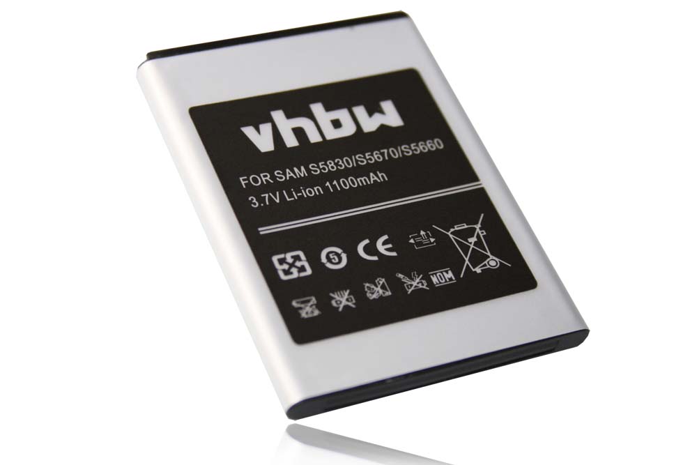 Mobile Phone Battery Replacement for Samsung EB494358VU - 1100mAh 3.7V Li-Ion