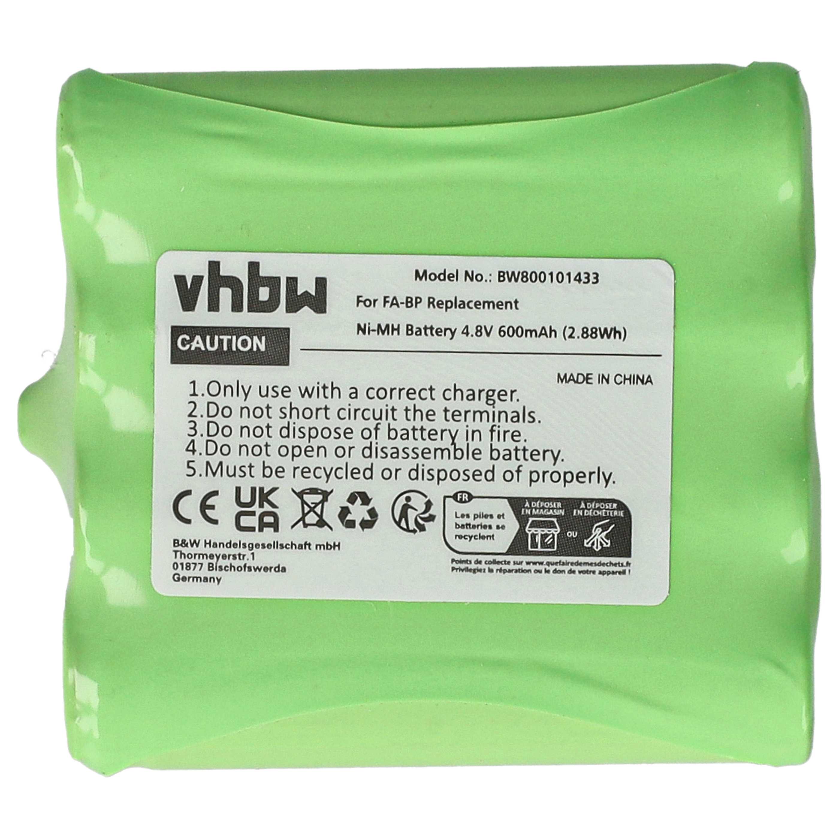 Radio Battery replaces Cobra FA-BP, GA-CT, GA-CR, GA-CM, FA-CK - 600 mAh 4.8 V NiMH