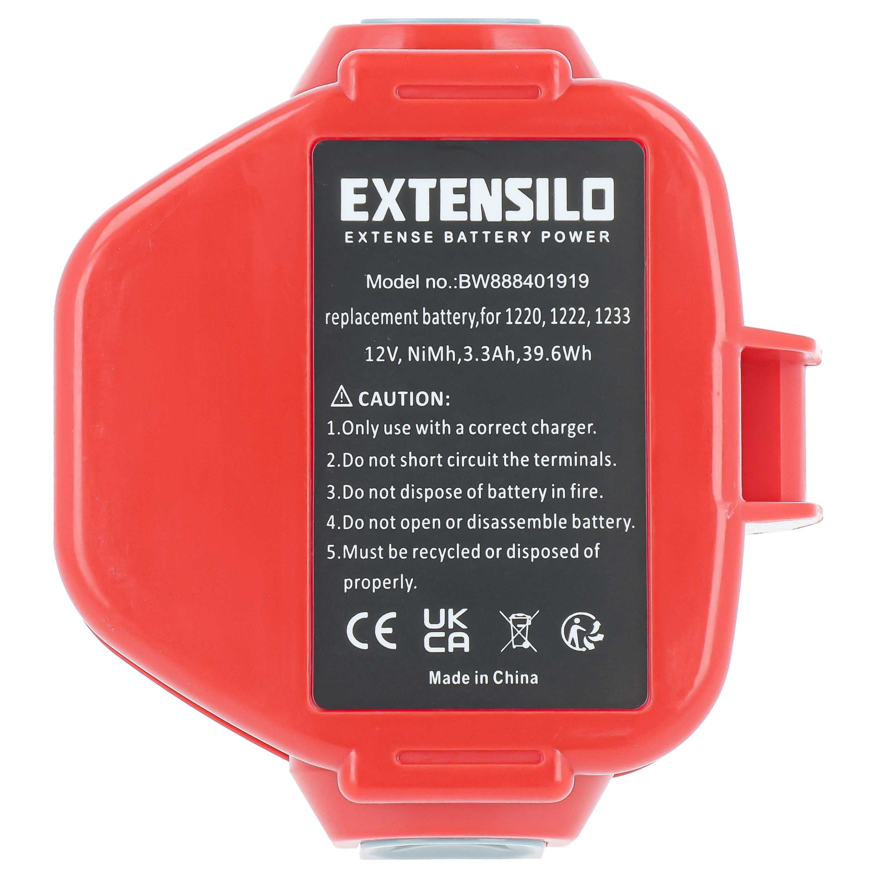2x Batteria sostituisce Klauke RA3, RA5, RA4 per attrezzo - 3,3Ah 12V NiMH