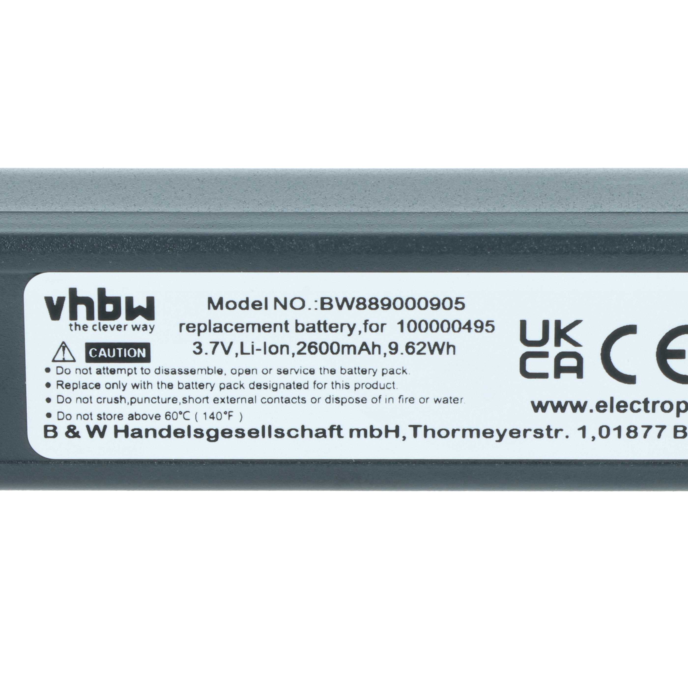 5x Batteries remplace Honeywell 013283, 100000495 pour scanner de code-barre Honeywell - 2600mAh 3,7V