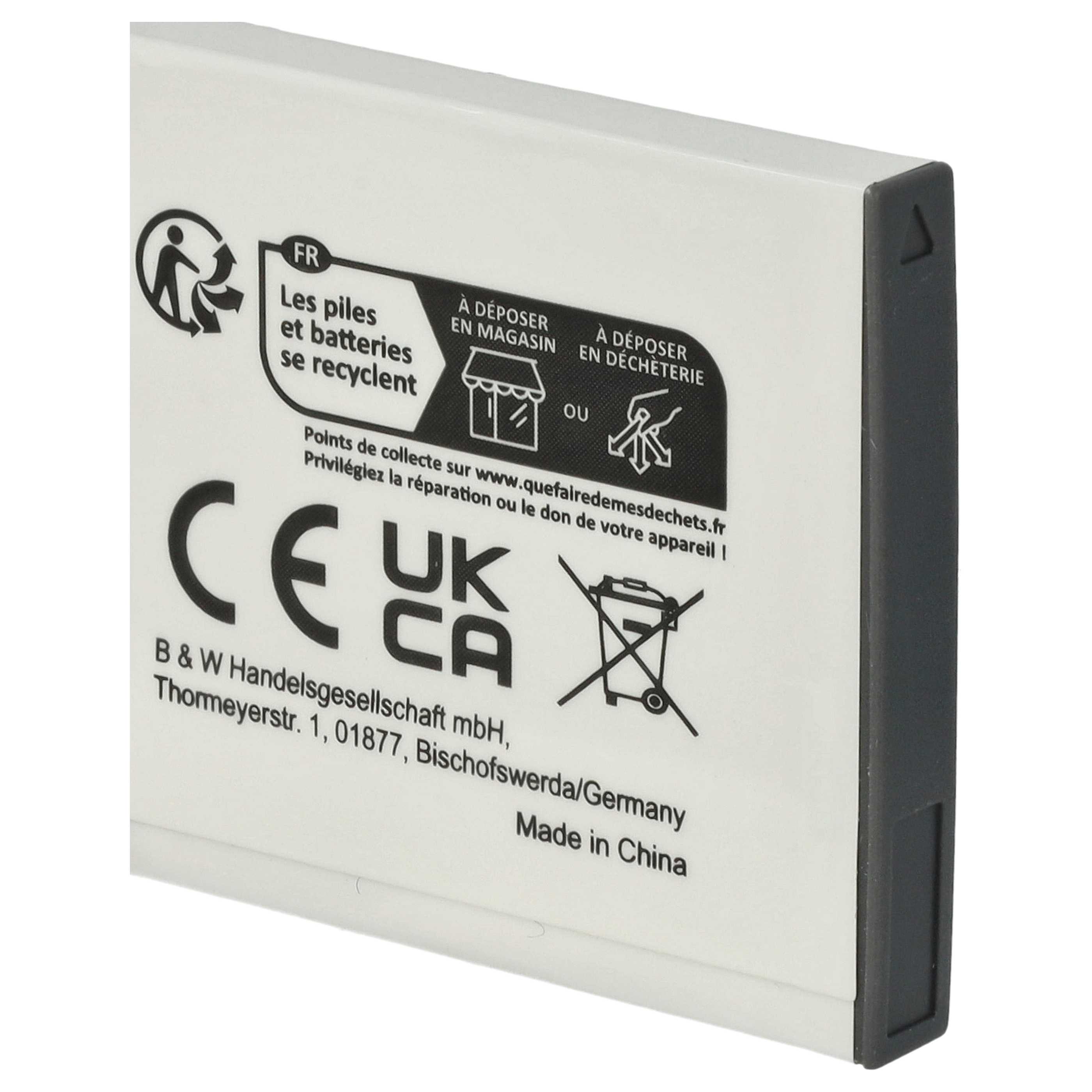 Battery replaces Sony NP-FT1 - 500mAh, 3.6V, Li-Ion