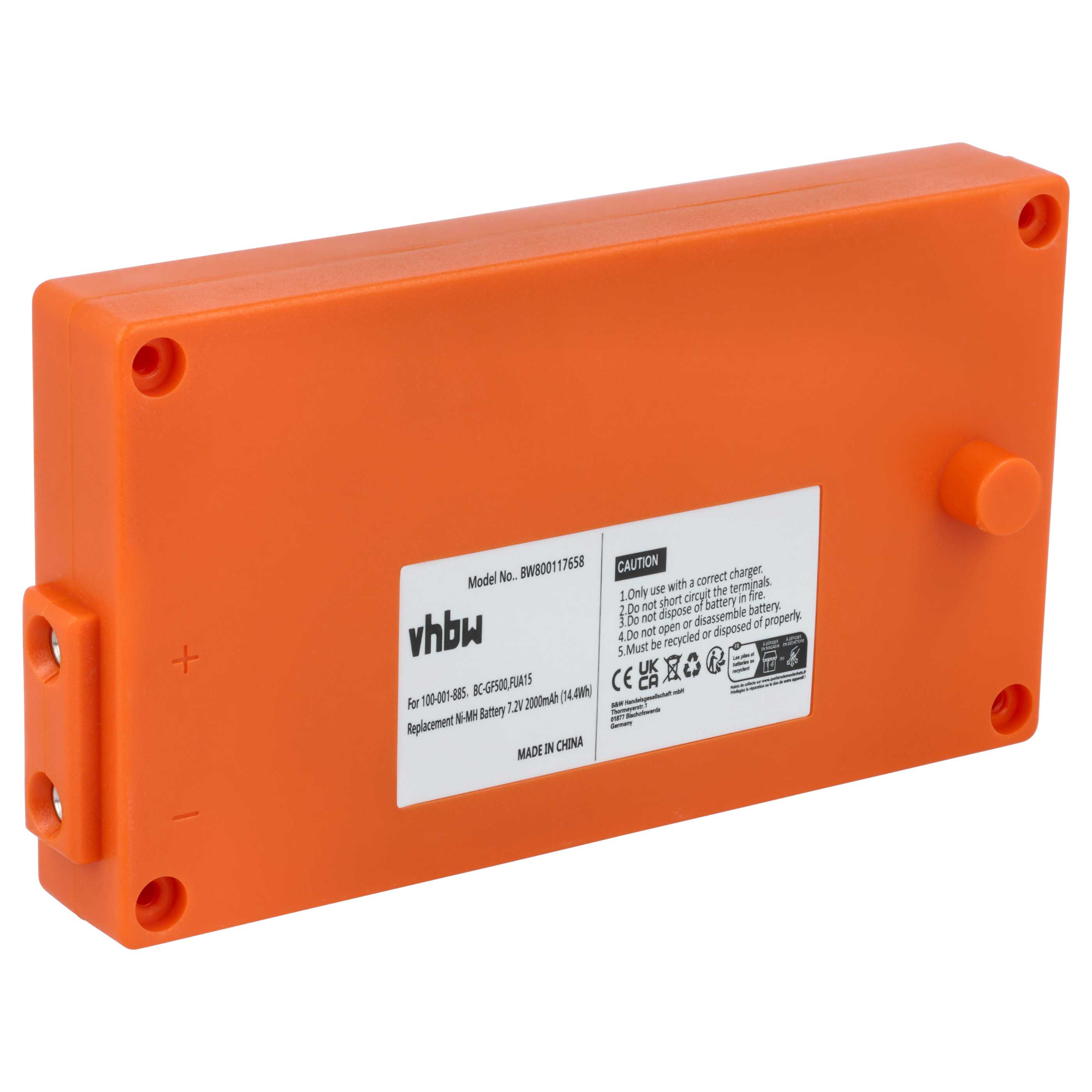 Batterie remplace Gross Funk FUA50, BC-GF500, 100-001-885, FUA15 - 2000mAh 7,2V NiMH