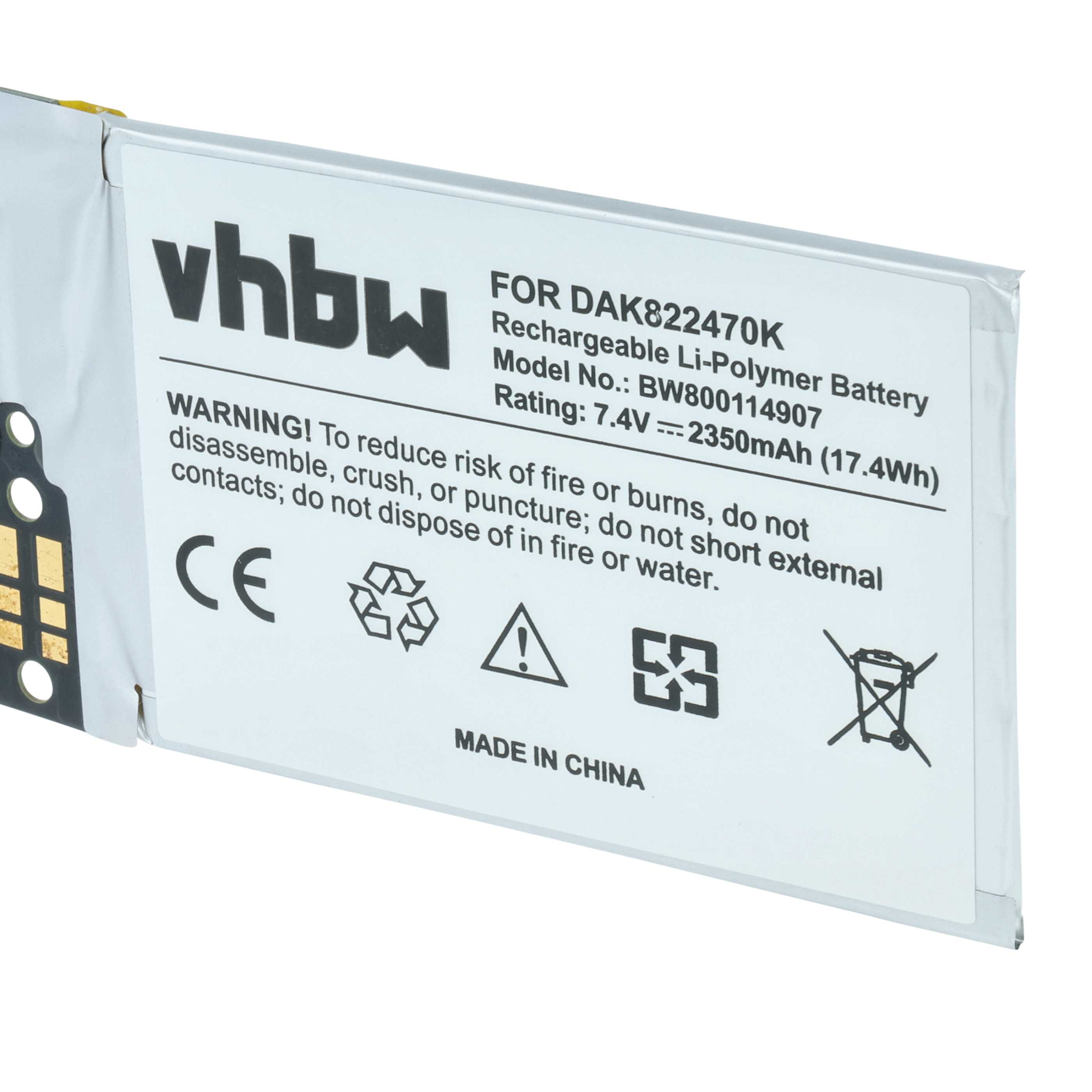 Batteria per tablet sostituisce Microsoft G3HTA044H, G3HTA045H, DAK822470K, G3HTA020H - 2350mAh 7,4V Li-Poly