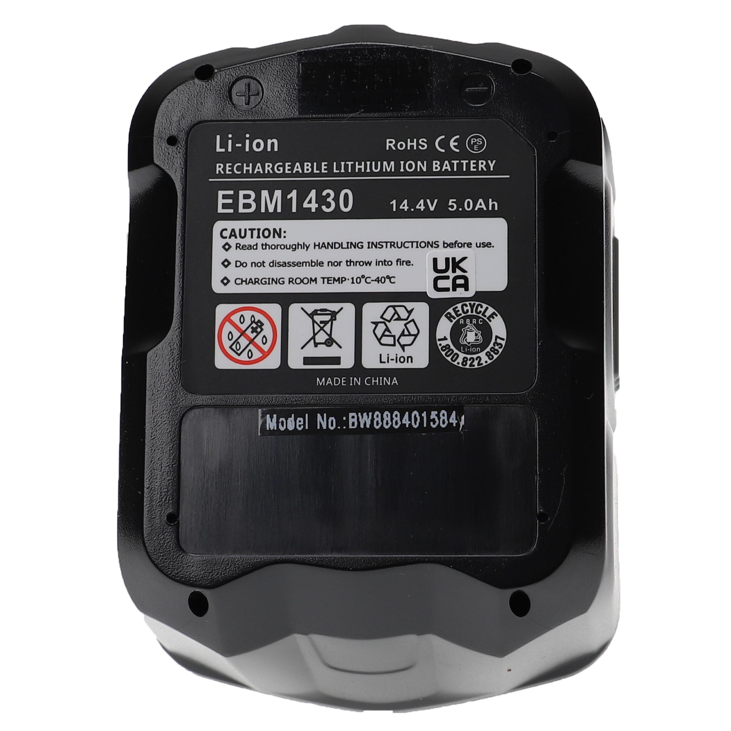 Batterie remplace Hitachi / Hikoki 329901, 329877, 329083 pour outil électrique - 5000 mAh, 14,4 V, Li-ion