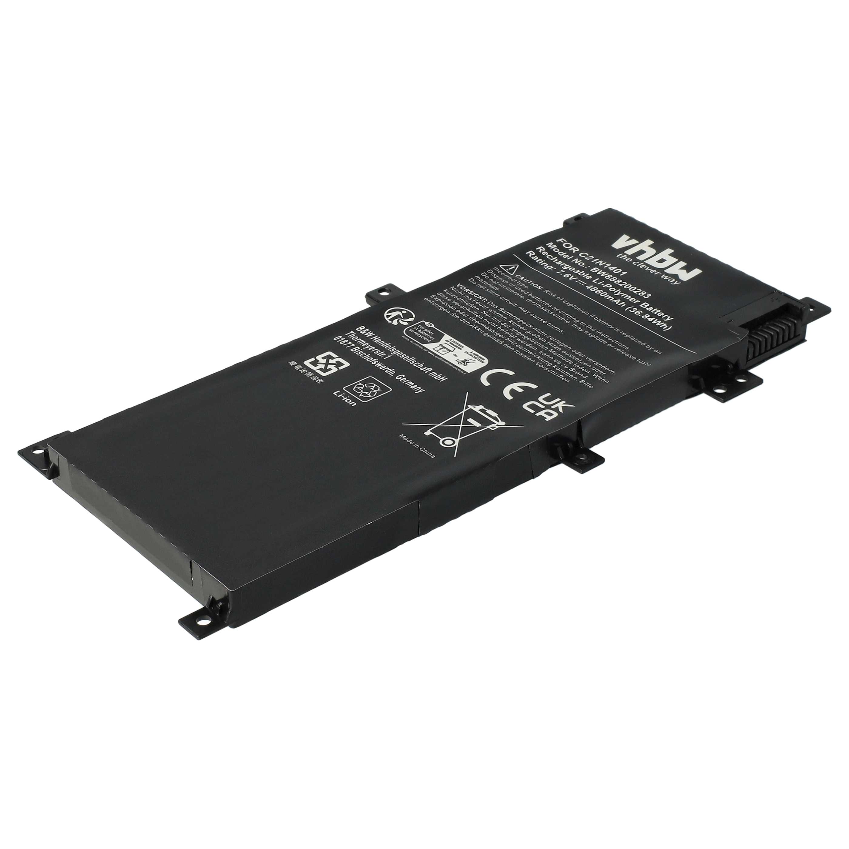 Akumulator do laptopa zamiennik Asus PP21AT149Q-1, C21N1409, C21N1401, 0B200-01130200 - 4860 mAh 7,6 V LiPo