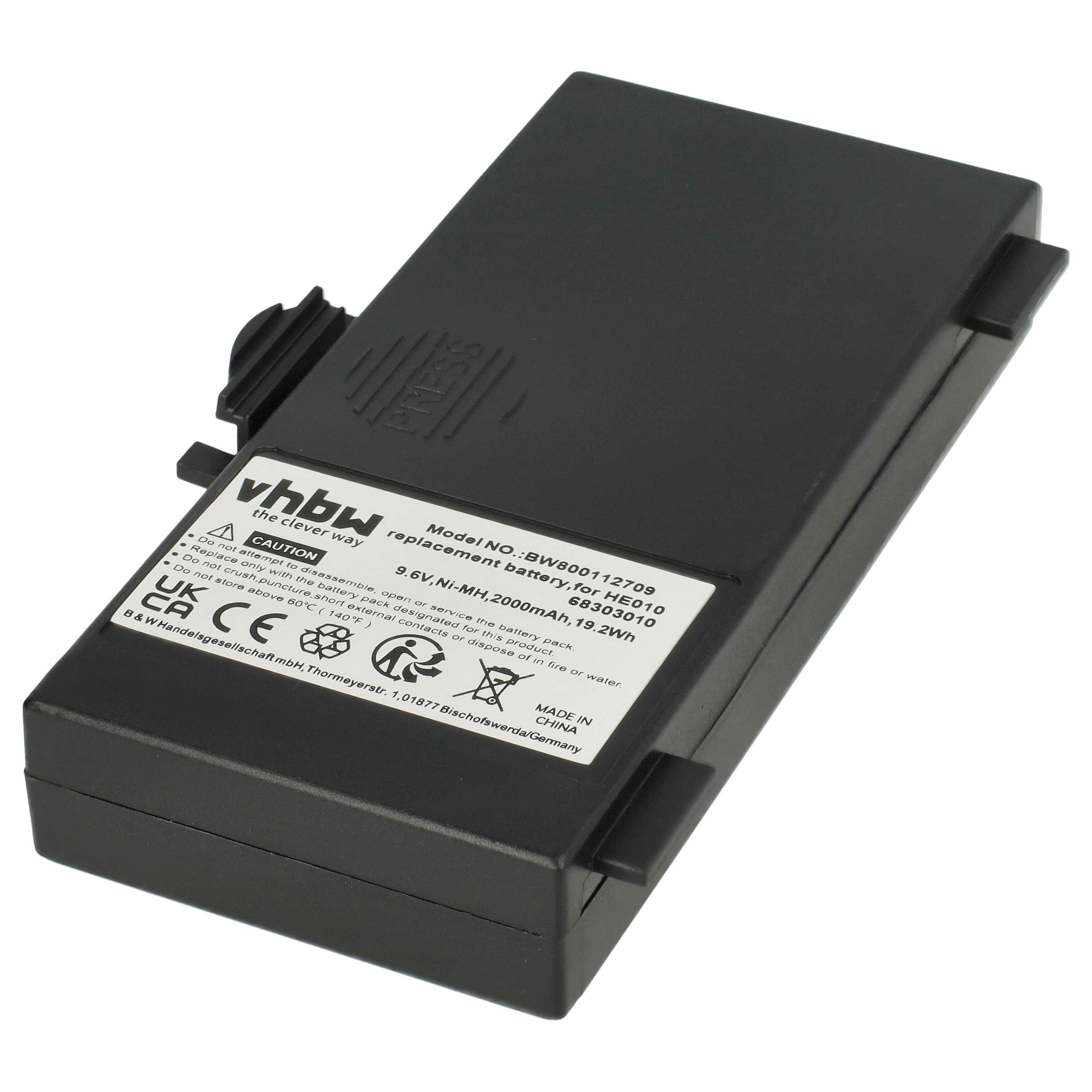 Radio 2x Battery replaces Hetronic 68303000, 68303010, 6830300, 68303020, HE010 - 2000 mAh 9.6 V NiMH