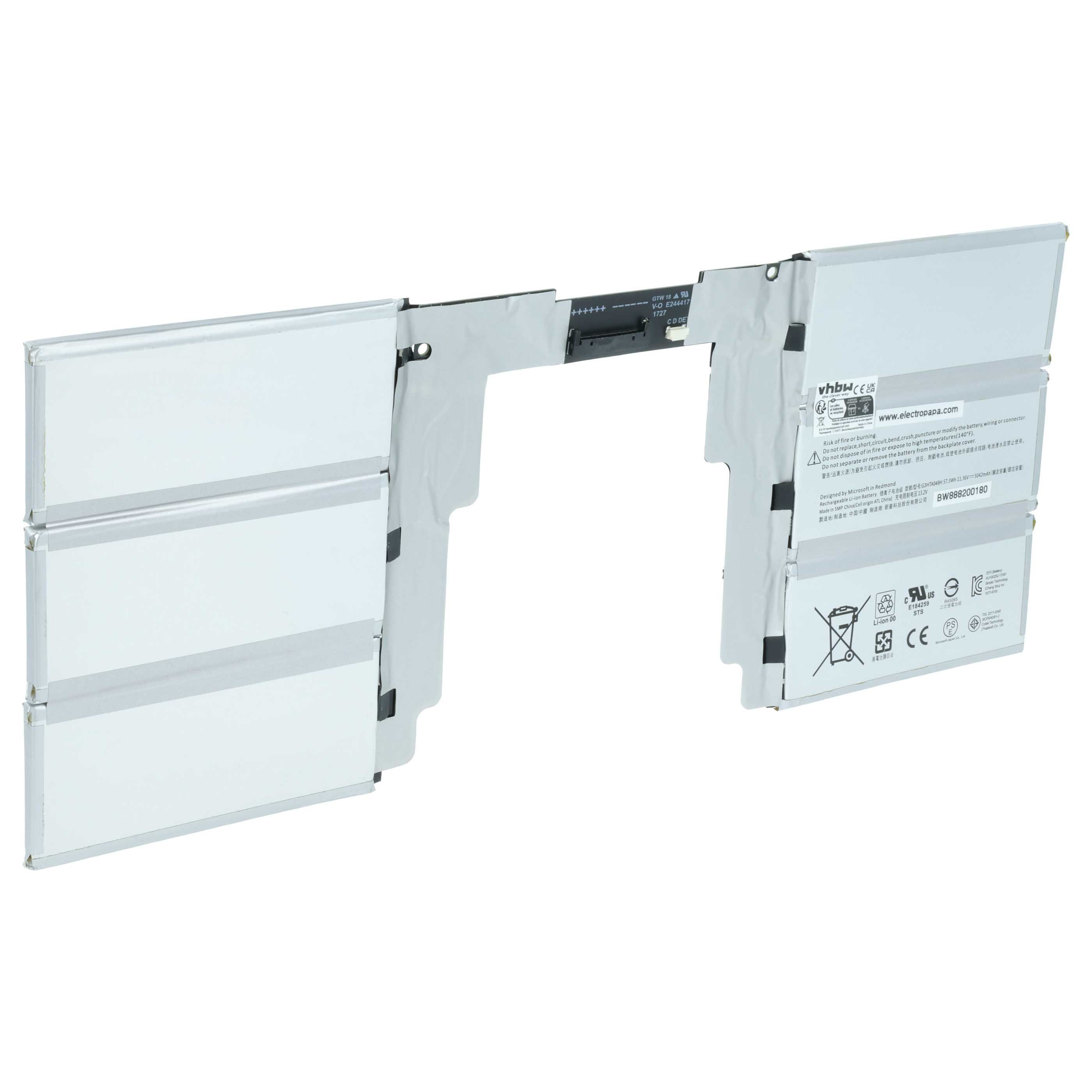 Batterie remplace Microsoft G3HTA049H pour ordinateur portable Microsoft- 5000mAh 11,36V Li-polymère