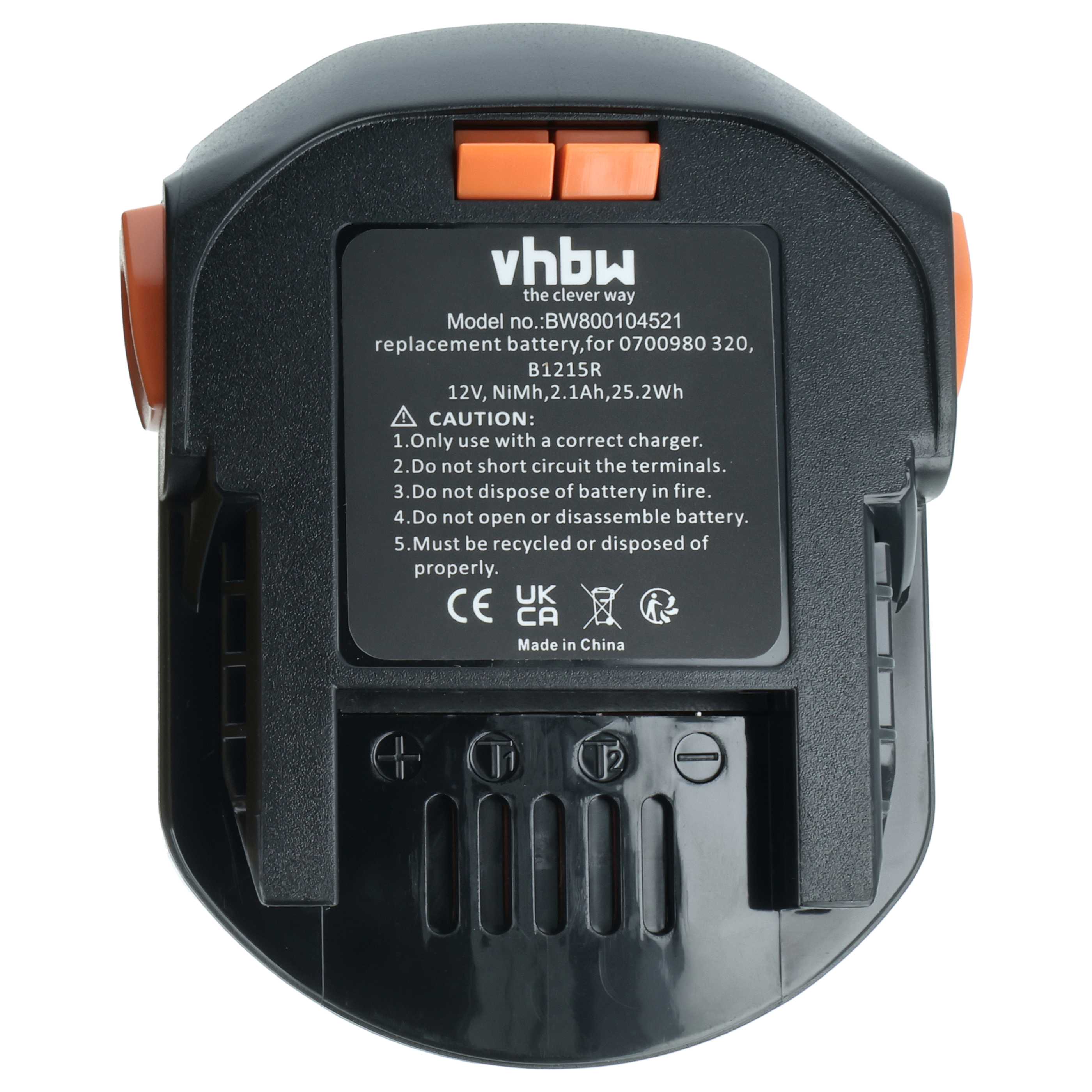 Batteria sostituisce AEG 0700 980 320, B1215R, B1220R, M1230R per attrezzo - 2,1Ah 12V NiMH