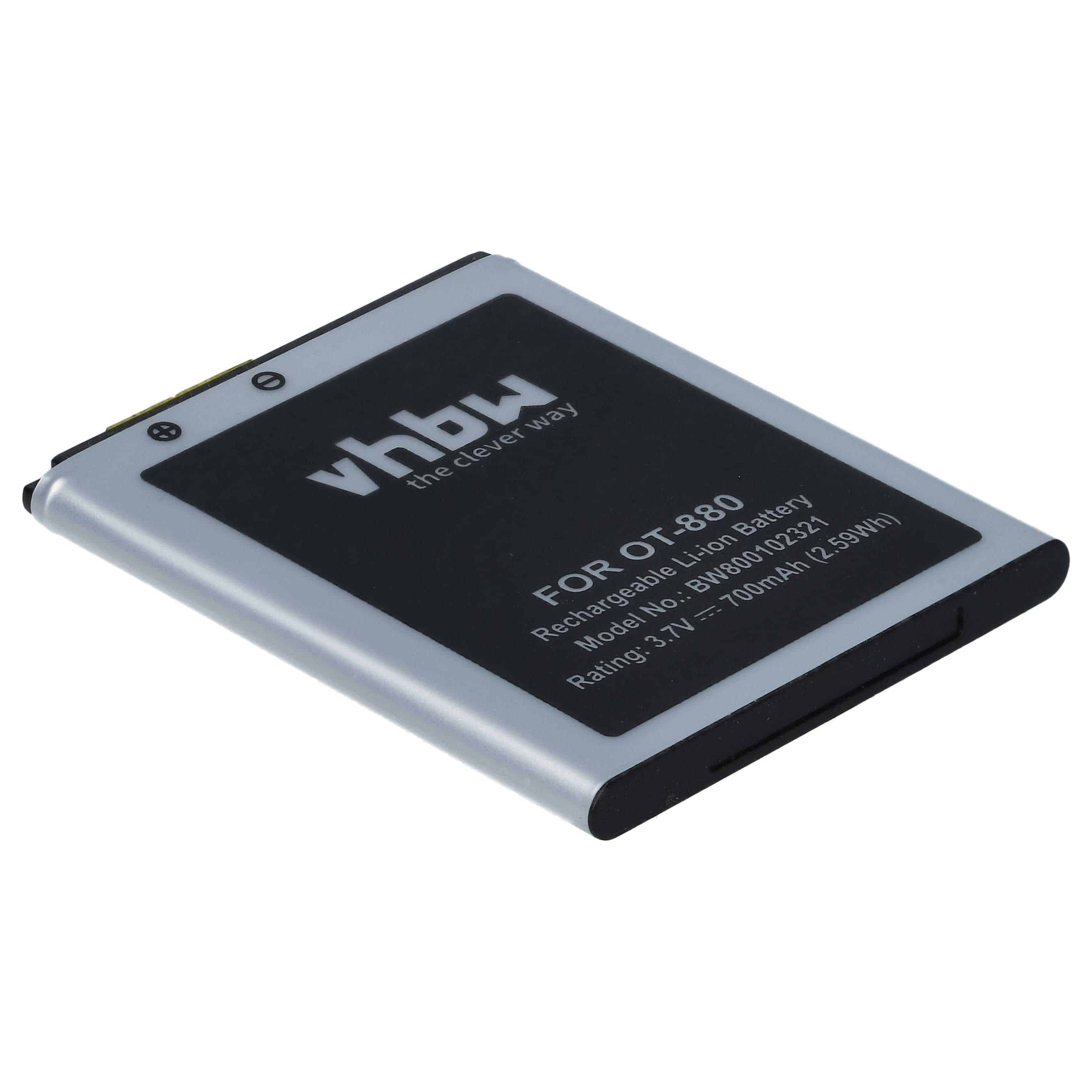 Akku als Ersatz für Alcatel BY42, BTR510AB, BTR875B, CAB3120000C1, CAB20K0000C1 - 700mAh 3,7V Li-Ion