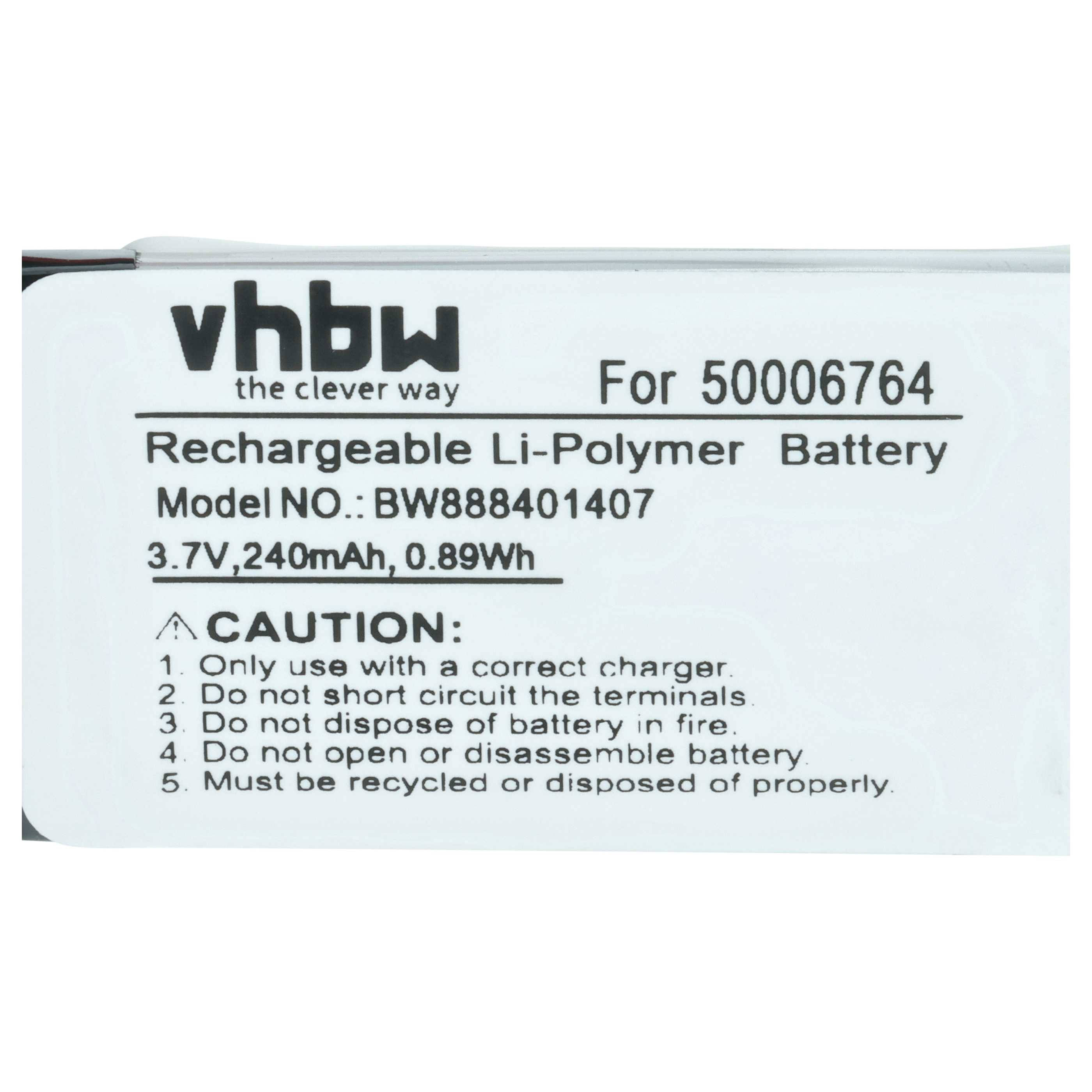 Batterie remplace Mitel 50006764, 50005711 pour téléphone Mitel - 240mAh 3,7V Li-polymère