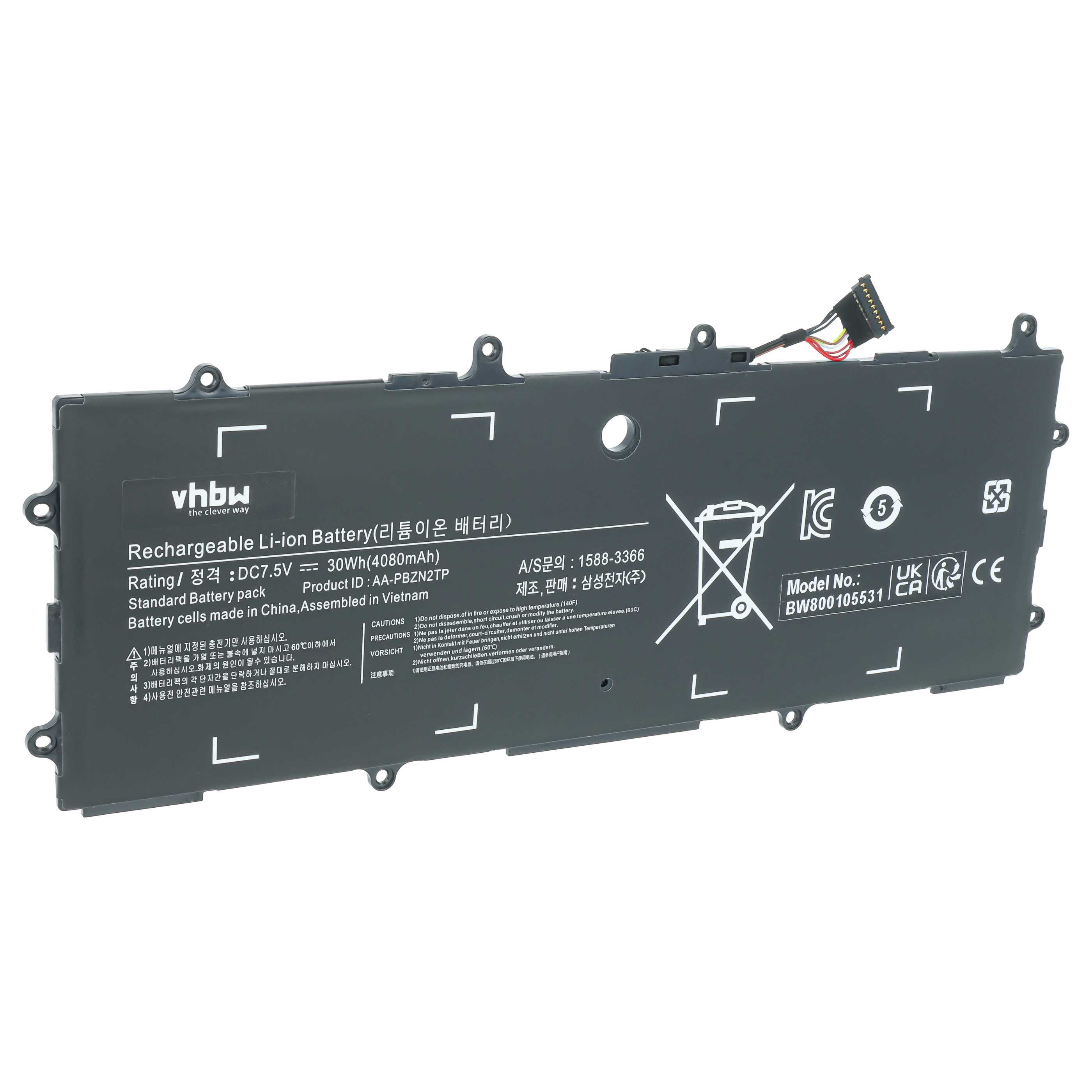 Batterie remplace Samsung BA43-00355A, AA-PBZN2TP pour ordinateur portable Samsung- 4080mAh 7,5V Li-polymère