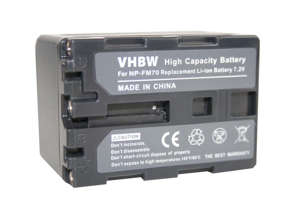 Videocamera Battery Replacement for Sony NP-FM30, NP-FM50, NP-FM70, NP-FM90, NP-FM91 - 2000 mAh 7.2 V Li-Ion