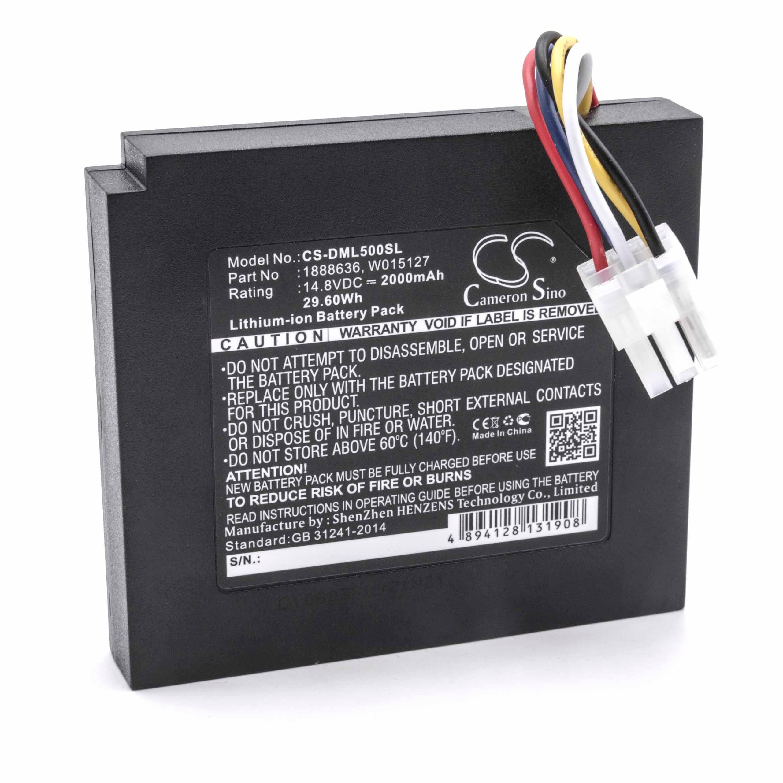 Batterie remplace Dymo W015127, 1888636, 634169A pour imprimante - 2000mAh 14,8V Li-ion