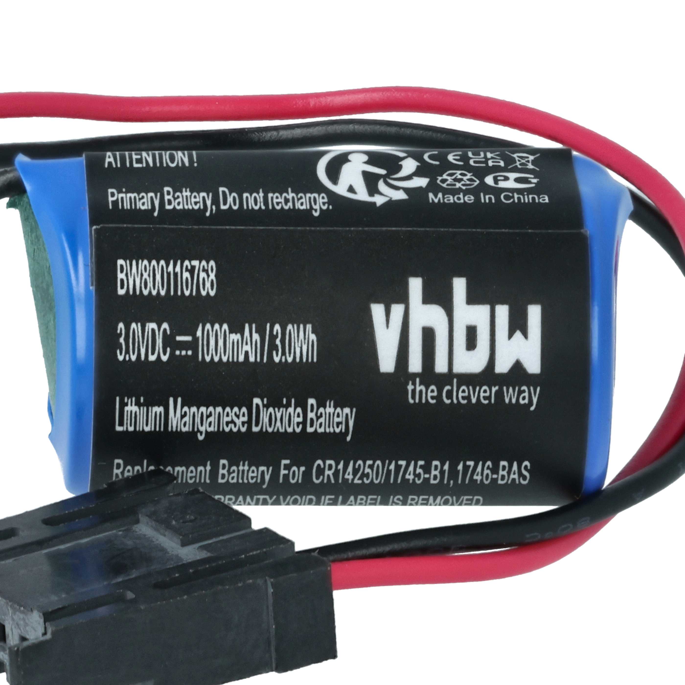 5x Batería reemplaza Allen Bradley 1747-BA, 1746-BAS, 1745-B1 para controlador (1000 mAh, 3 V, Li-MnO2)