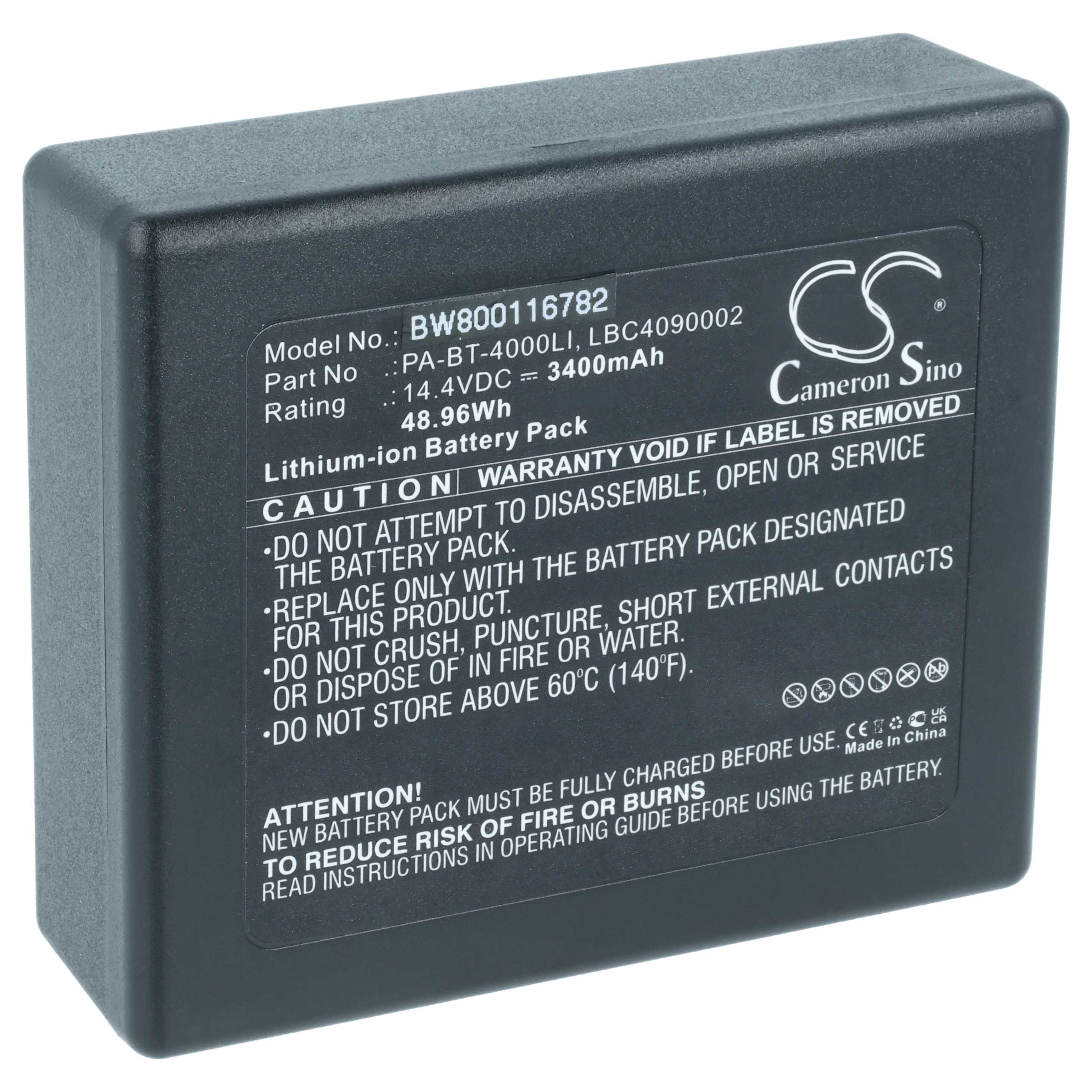 Batería reemplaza Brother LBD709-001, HP25B, LBF3250001, LBC4090002 para impresora (3400 mAh, 14,4 V, Li-Ion)