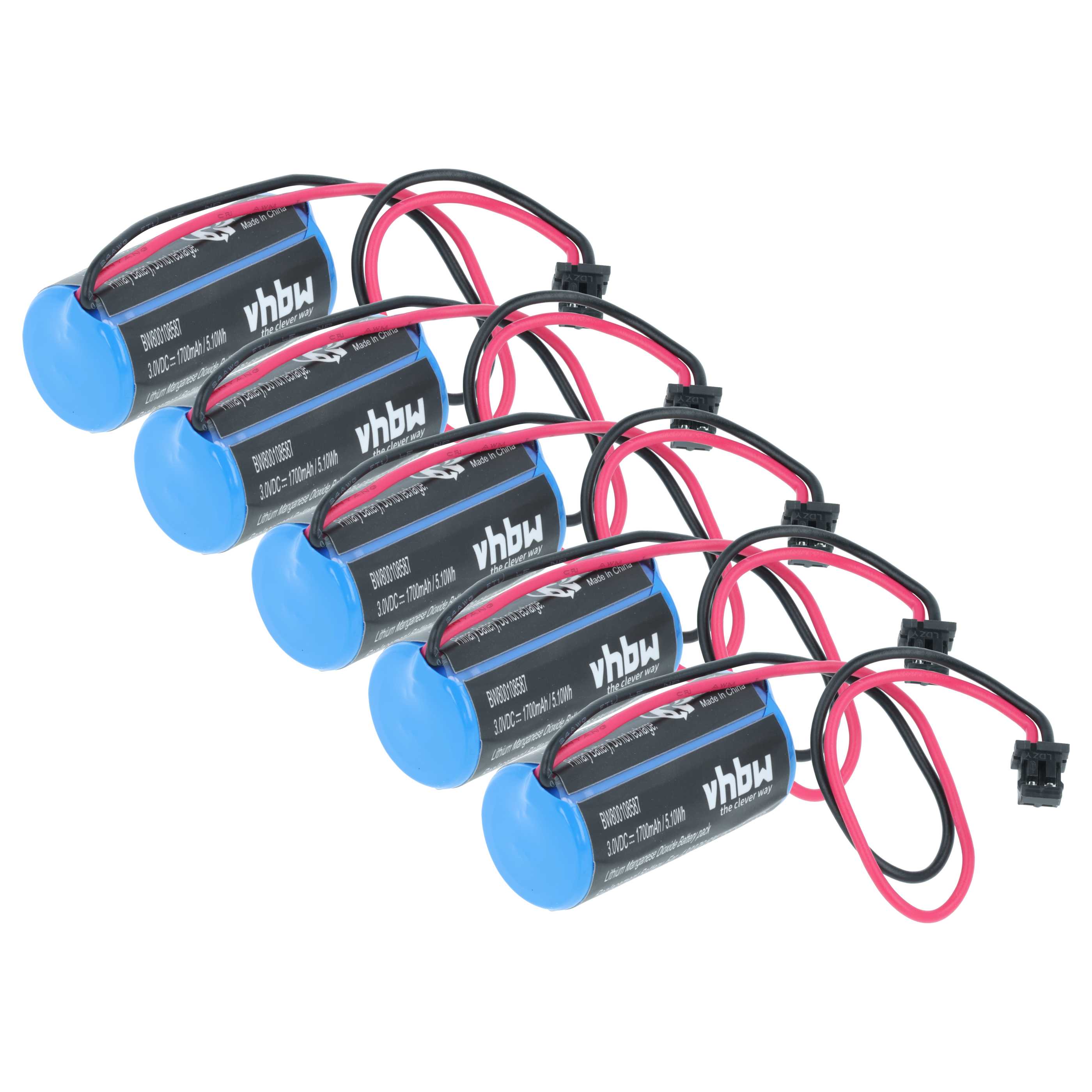 Industrial Controller 5x Battery replaces Mitsubishi 624-1831, BKO-C10811H03, 130376 - 1700mAh 3V Li-MnO2