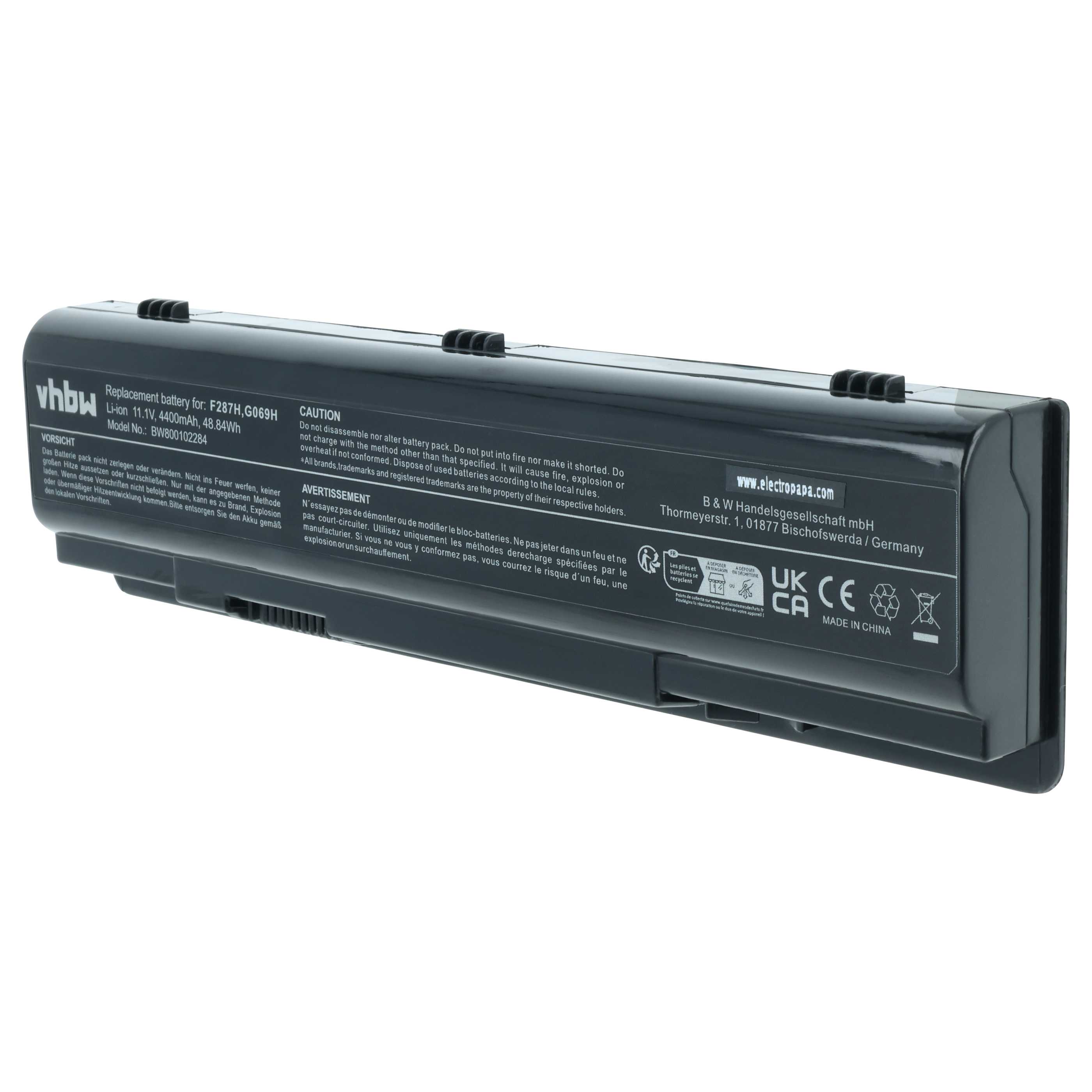 Akumulator do laptopa zamiennik Dell 451-10673, F286H, 312-0818, F287F, F287H - 4400 mAh 11,1 V Li-Ion, czarny