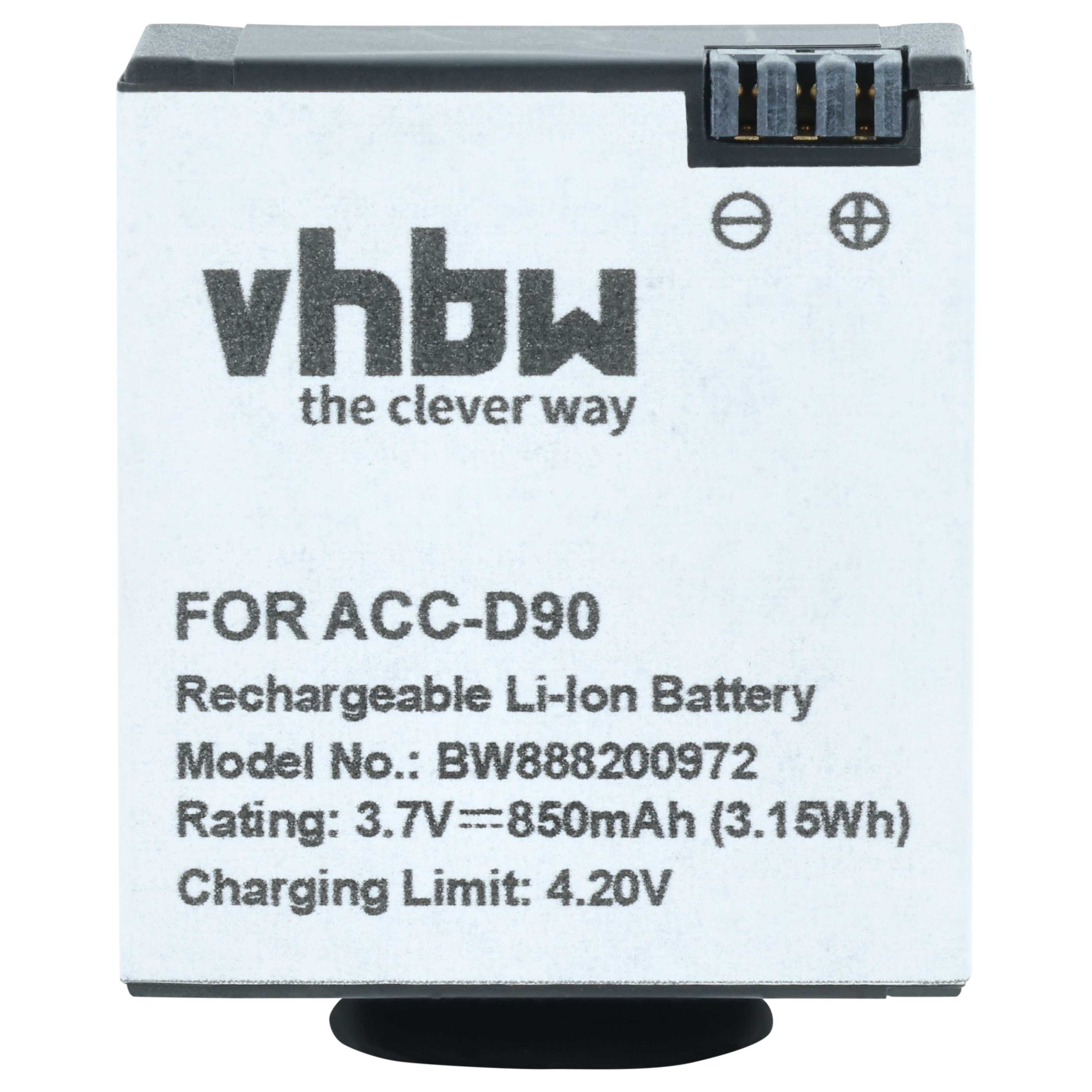 Mini-Kamera-Akku (3 Stück) als Ersatz für AEE ACC-D90 für AEE - 850mAh 3,7V Li-Ion