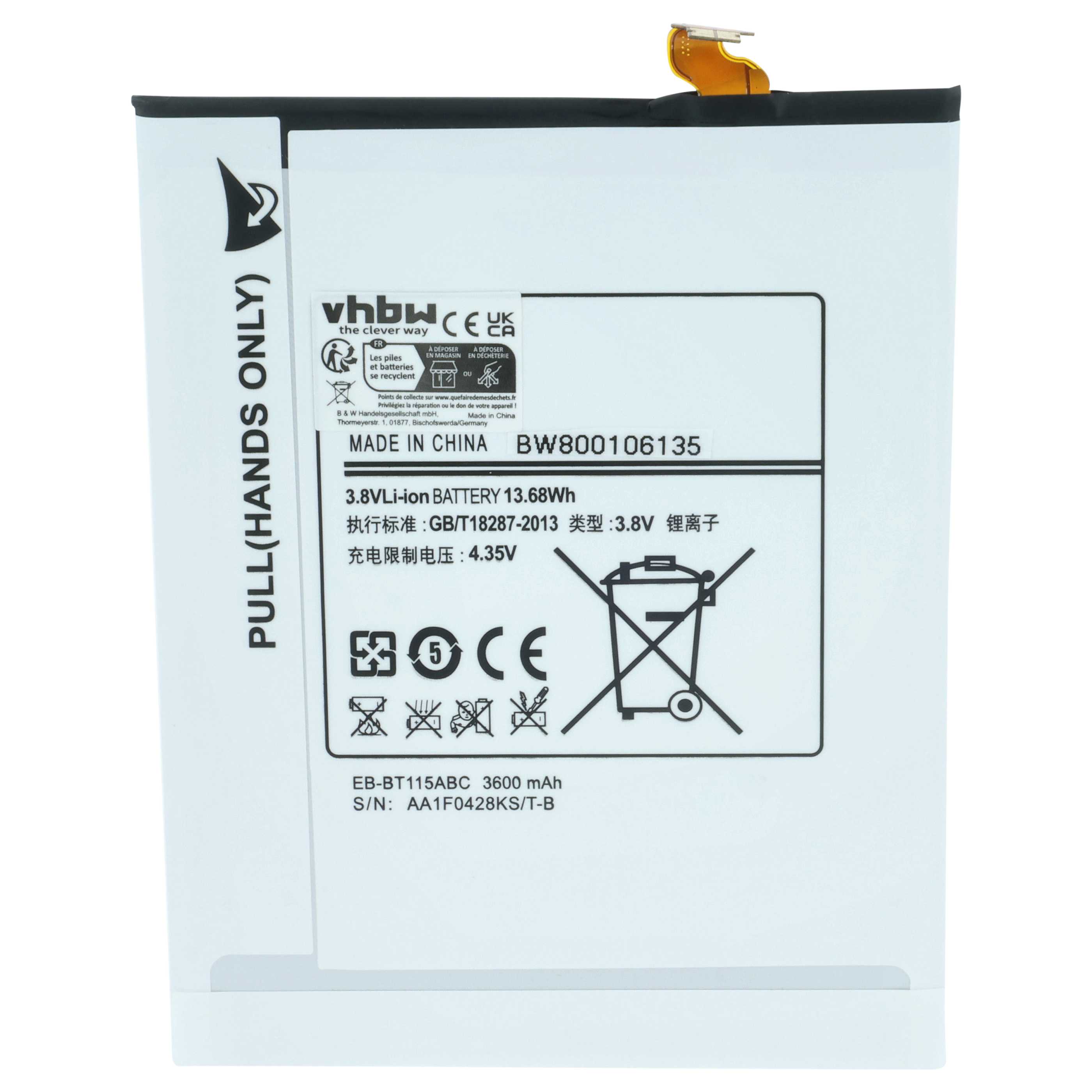 Batteria per tablet sostituisce Samsung DL0DA18As/9-B, DL0DC02aS/9-B, DL0DB01aS/9-B - 3600mAh 3,8V Li-Poly