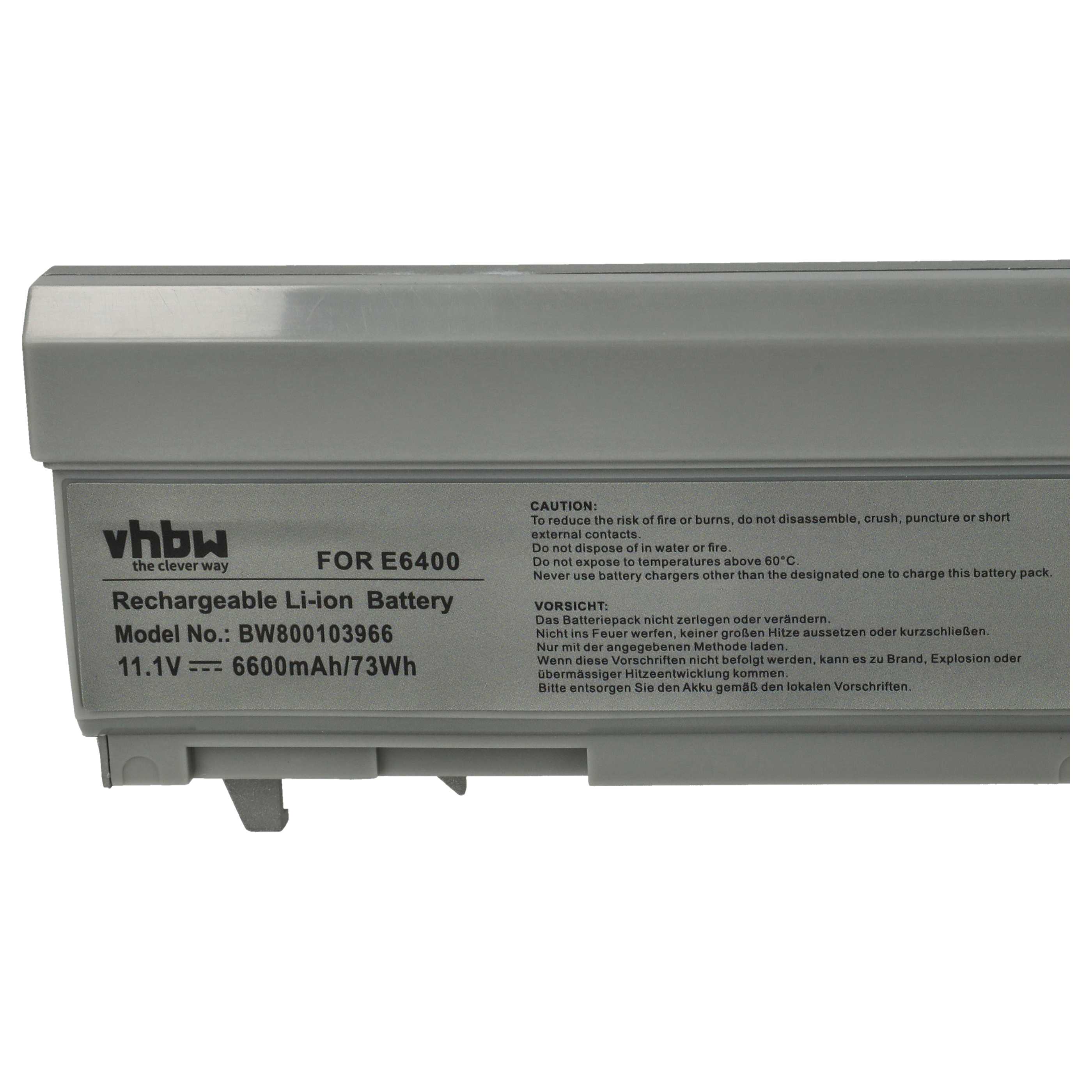 Batteria per notebook Dell Latitude E6400 - 6600mAh 11,1V Li-Ion argento grigio