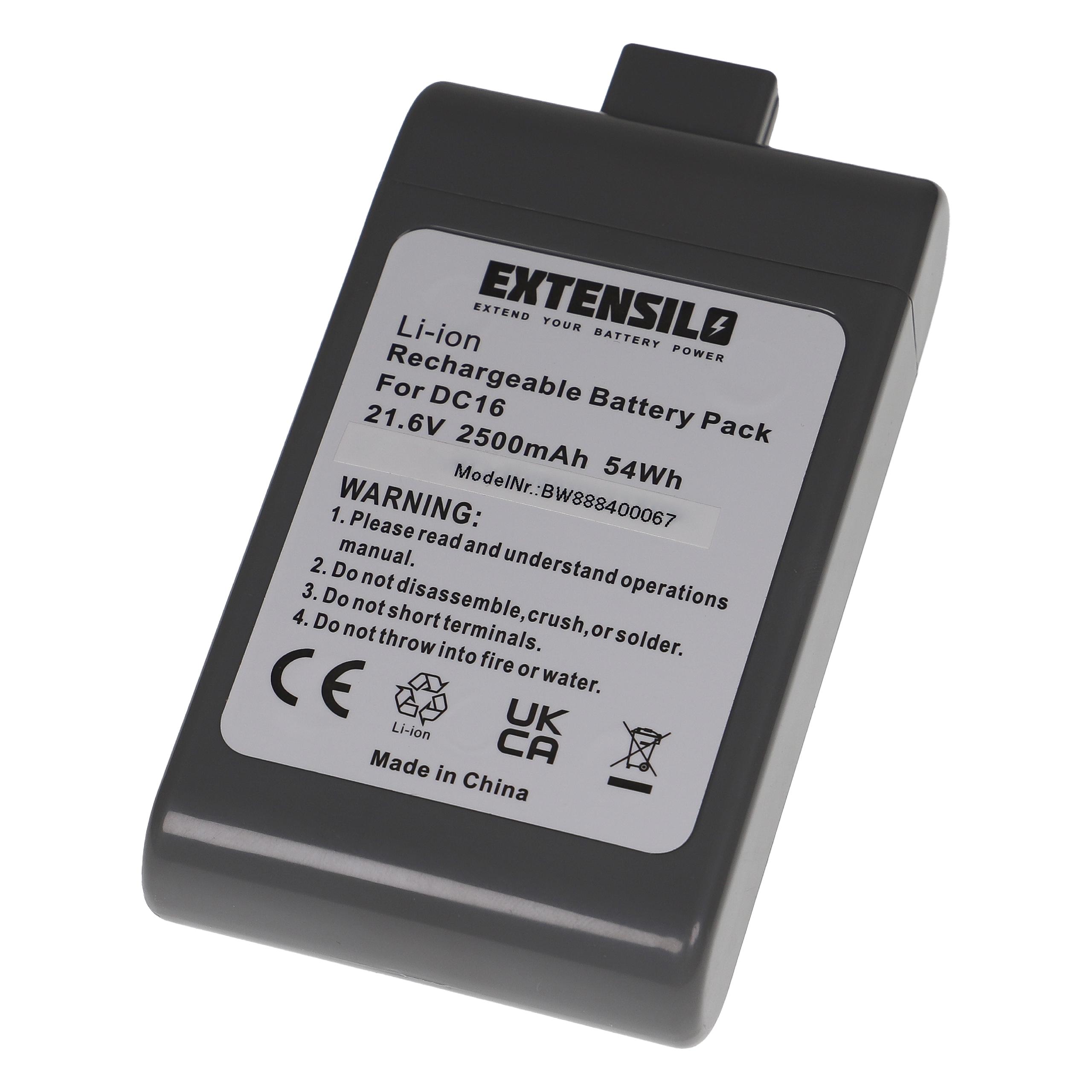 Extensilo Batterie remplace Dyson 912433-03, 912433-01, 12097 pour aspirateur - 2500mAh 21,6V Li-ion