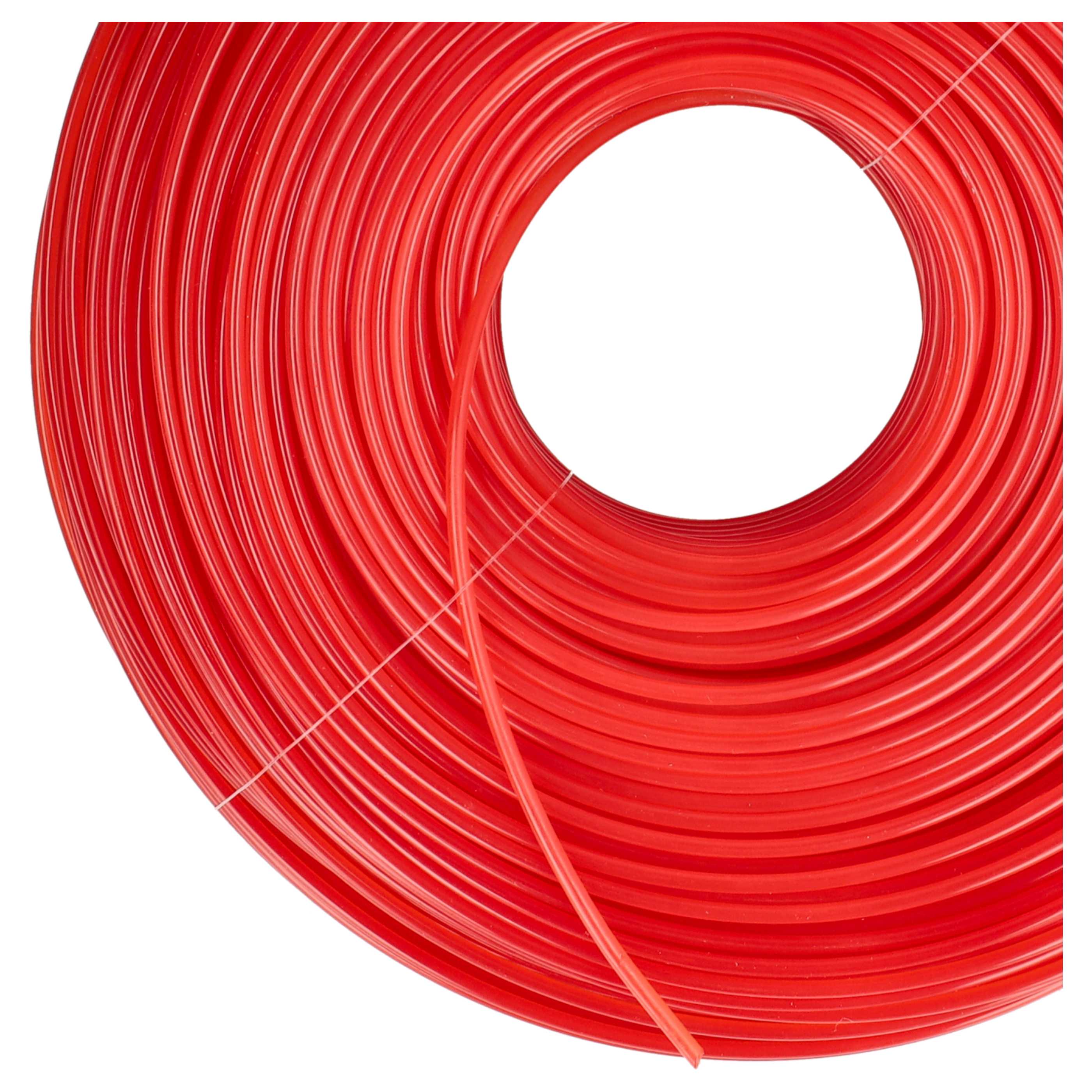 2x Line suitable for Bosch Makita Lawn Mower, Grass Trimmer - Trimmer Line Red, 2 mm x 100 m, Round