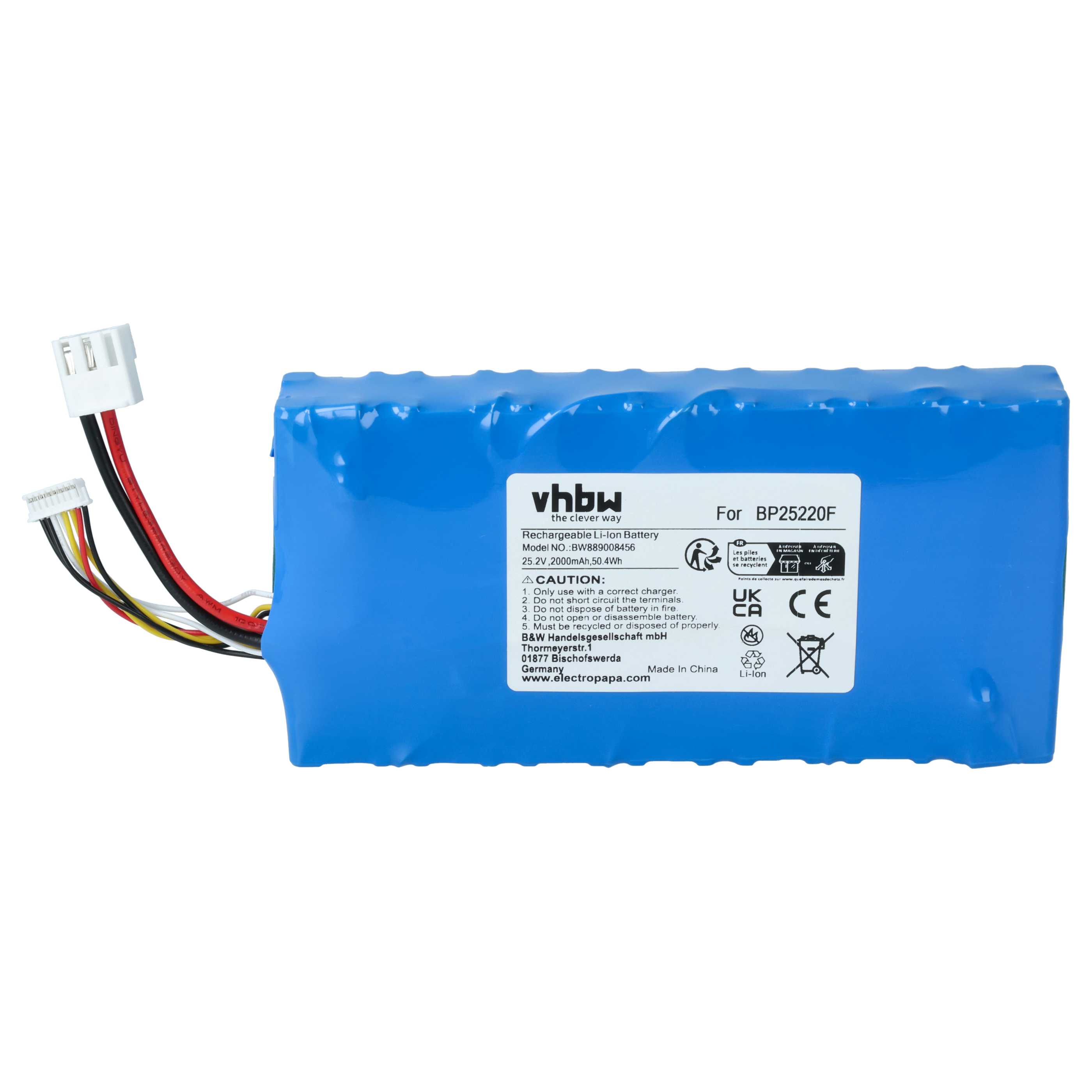 Batterie pour aspirateur Grundig, Eureka, Beko, Midea - 2000mAh 25,2V Li-ion