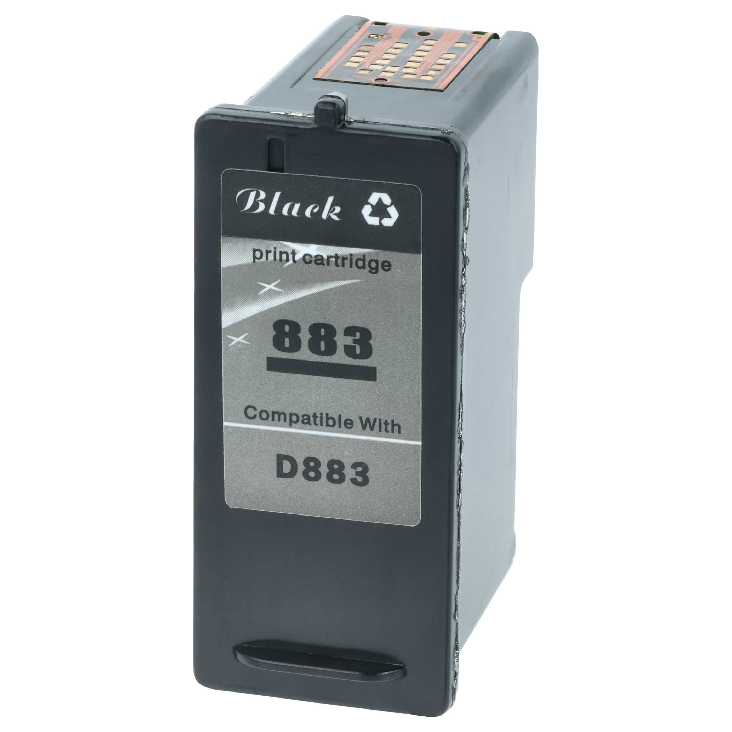 Ink Cartridge as Exchange for Dell Serie 7, CH883, DH828 for Dell Printer - Black, Refilled 18 ml