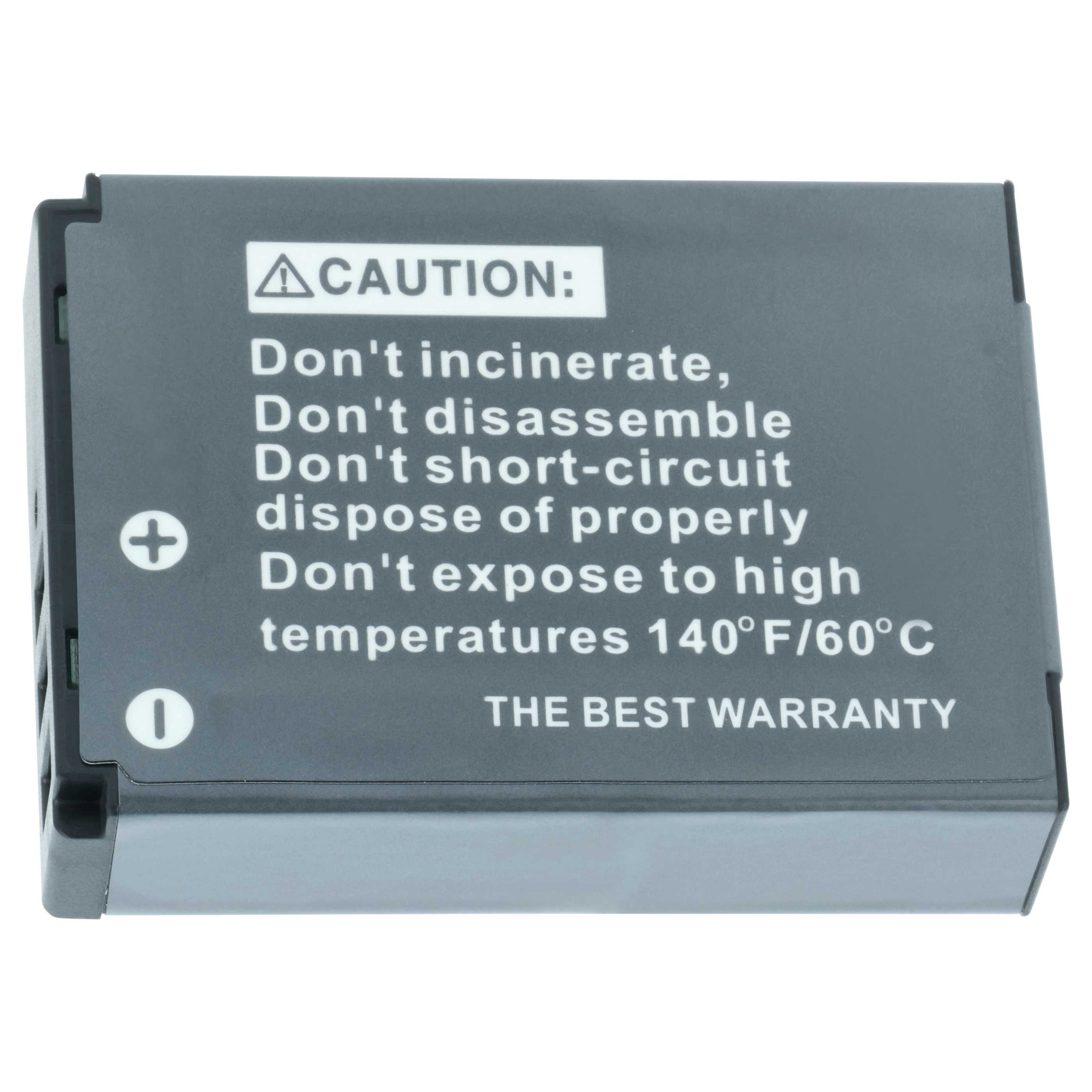 2x Battery replaces Kodak LB-070 - 1150mAh, 7.4V, Li-Ion