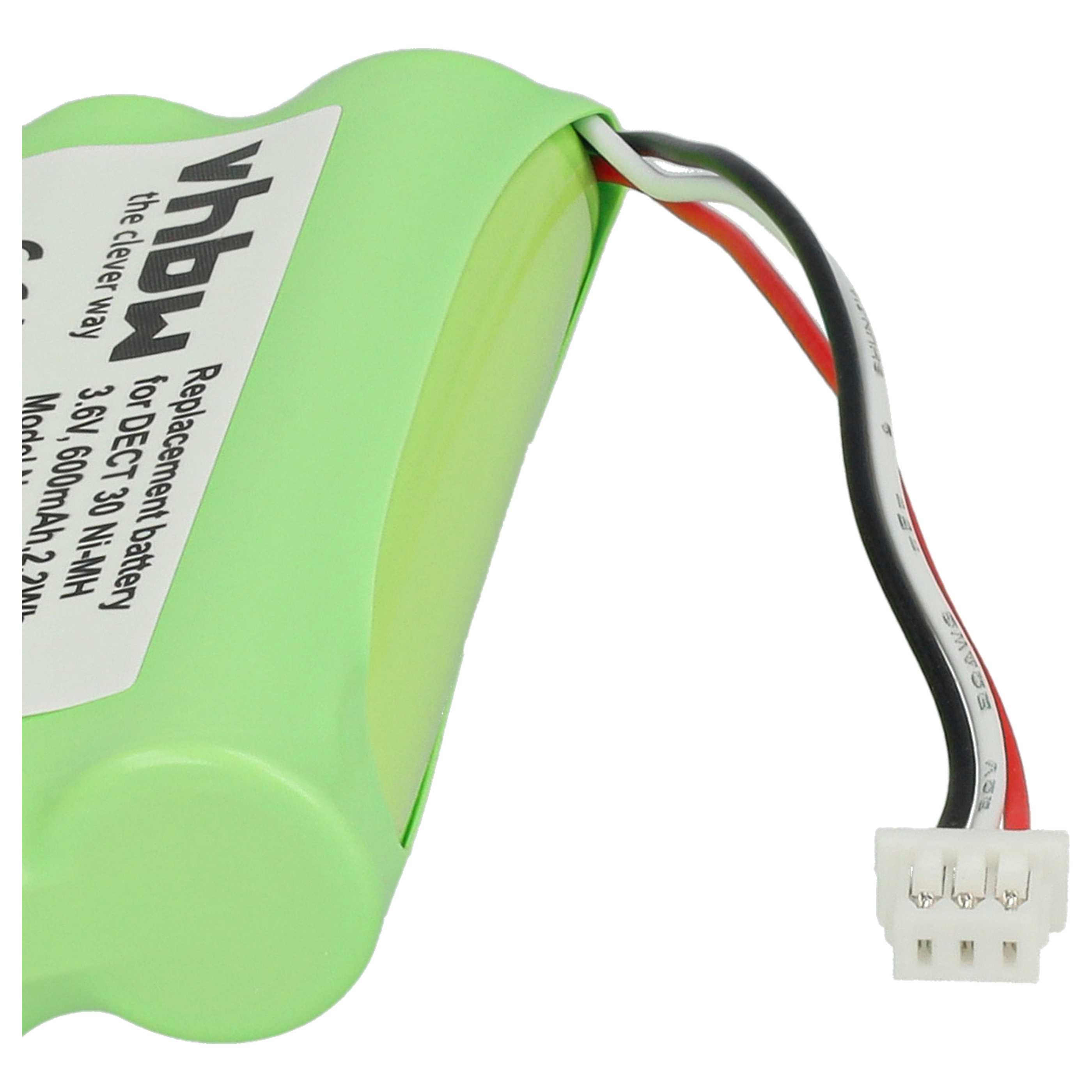 Batterie remplace Agfeo 23NO09TT30, 84743411, AH-AAA600F pour téléphone Agfeo - 600mAh 3,6V NiMH