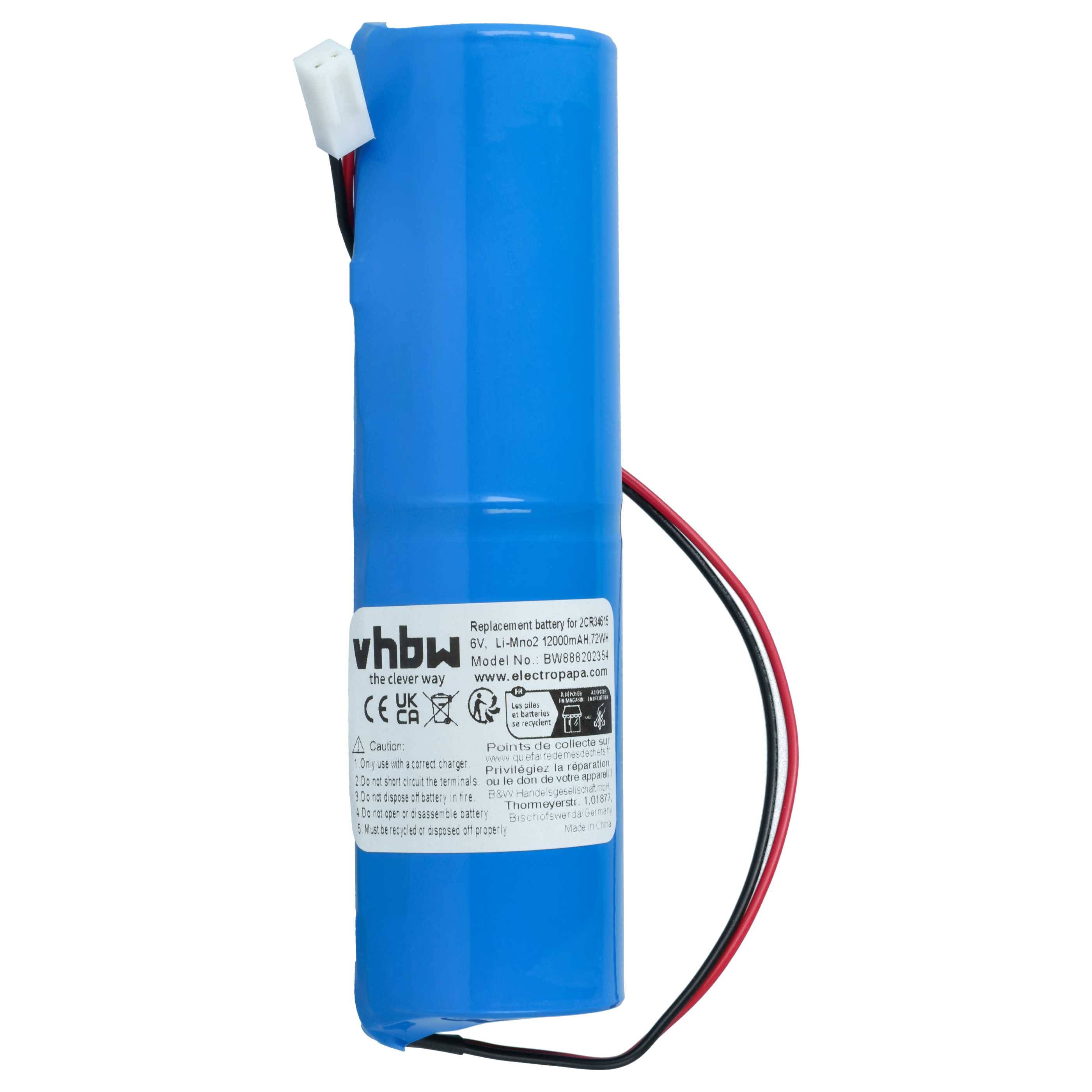 Alarm System Battery replaces Jablotron 2CR34615, BAT-80A-SAFT - 12000 mAh 6 V Li-MnO2