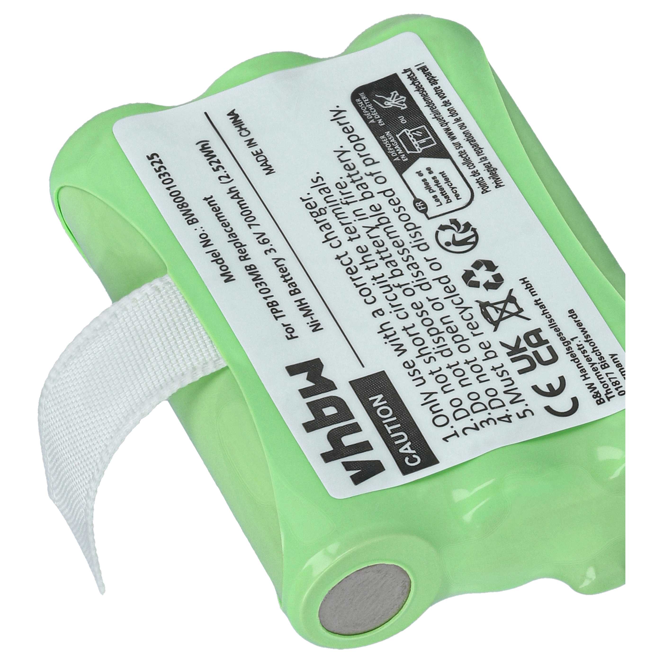 Baby Monitor Battery replaces TPB103MB - 700 mAh 3.6 V NiMH