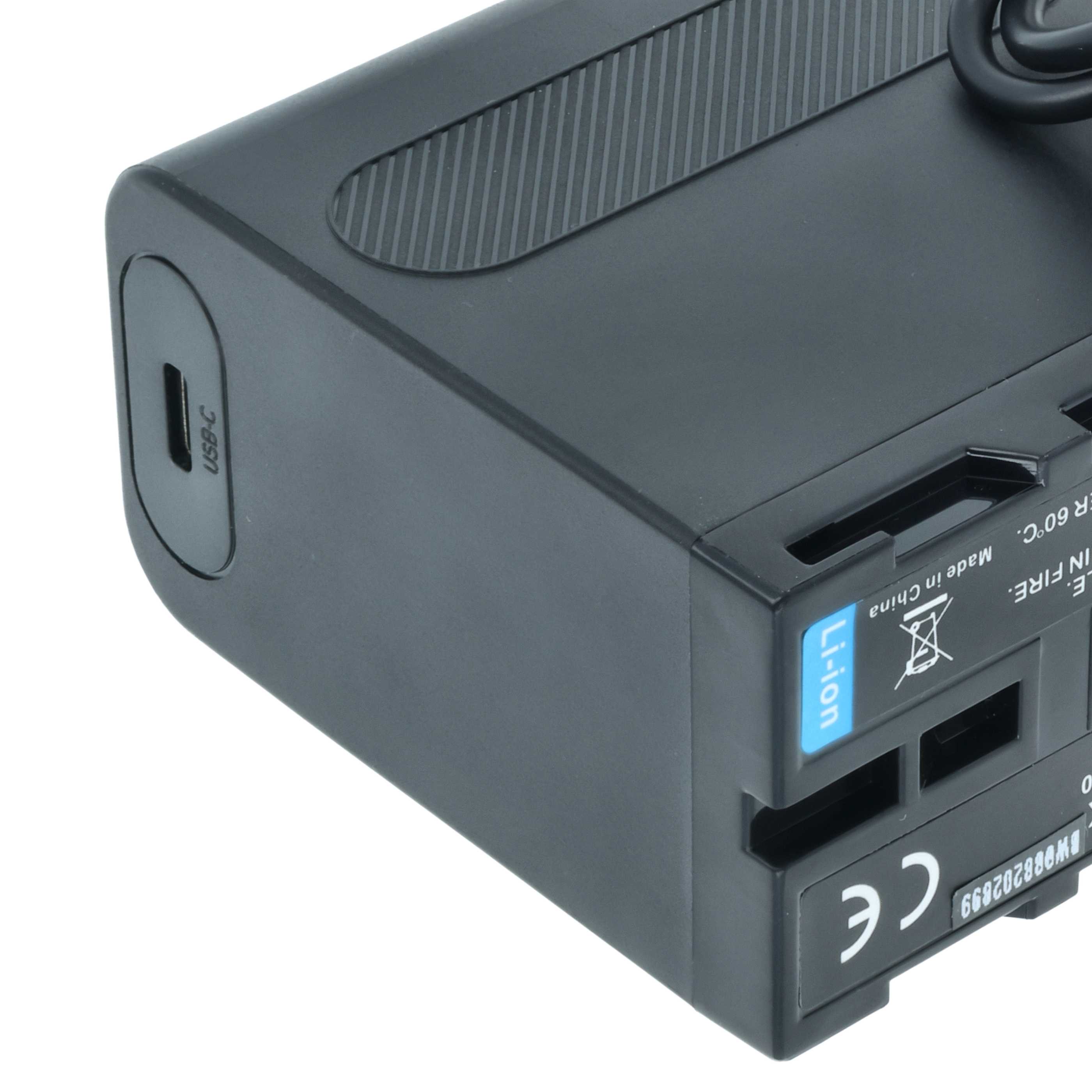 Battery replaces Sony NP-F950, NP-F930/B, NP-F950/B, NP-F550, NP-F930, NP-F750 - 6000mAh, 7.4V, Li-Ion