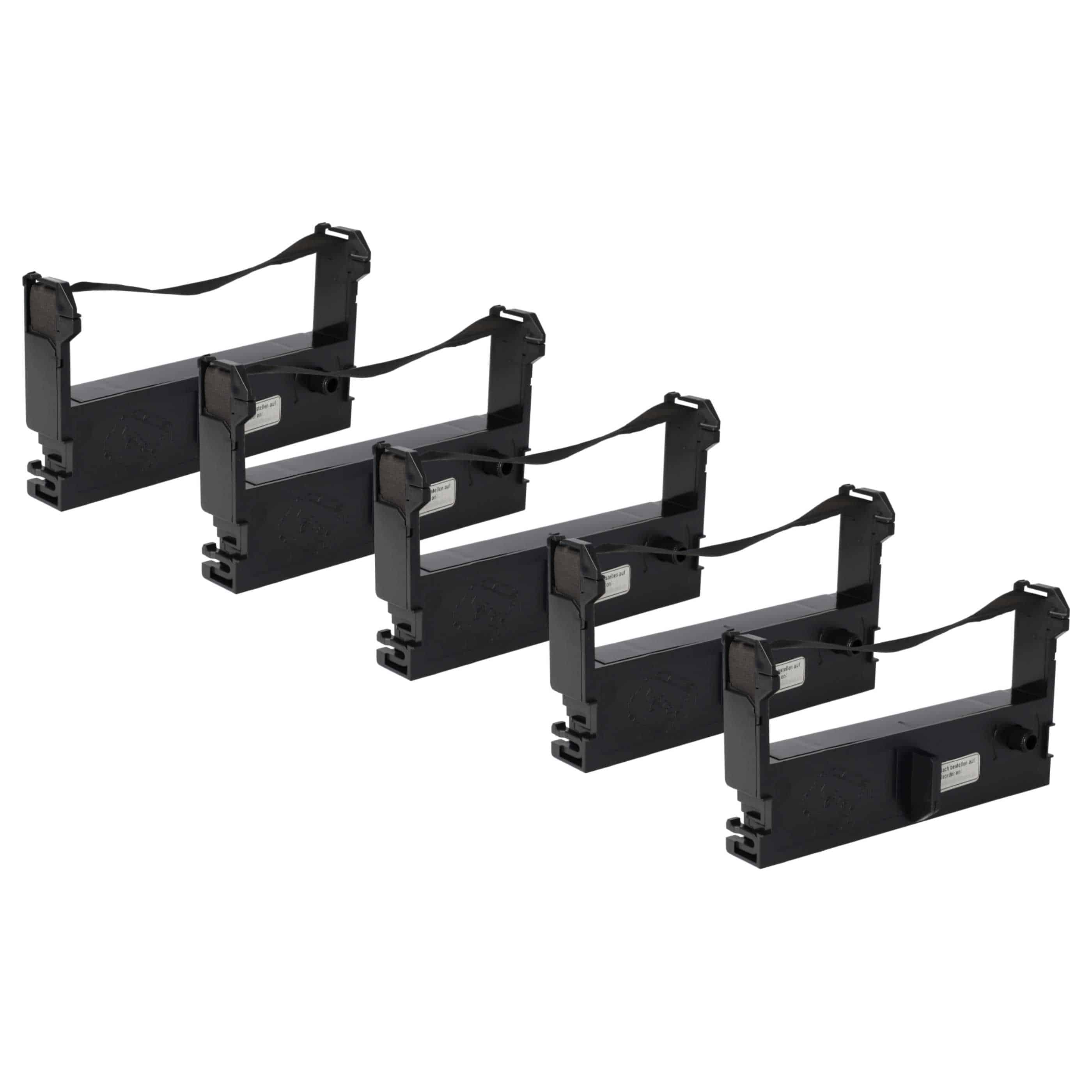 5x Ink Ribbon replaces ERC-43, C43S015461, ERC-39 for Schultes Dot Matrix, Receipt Printer etc. - Black