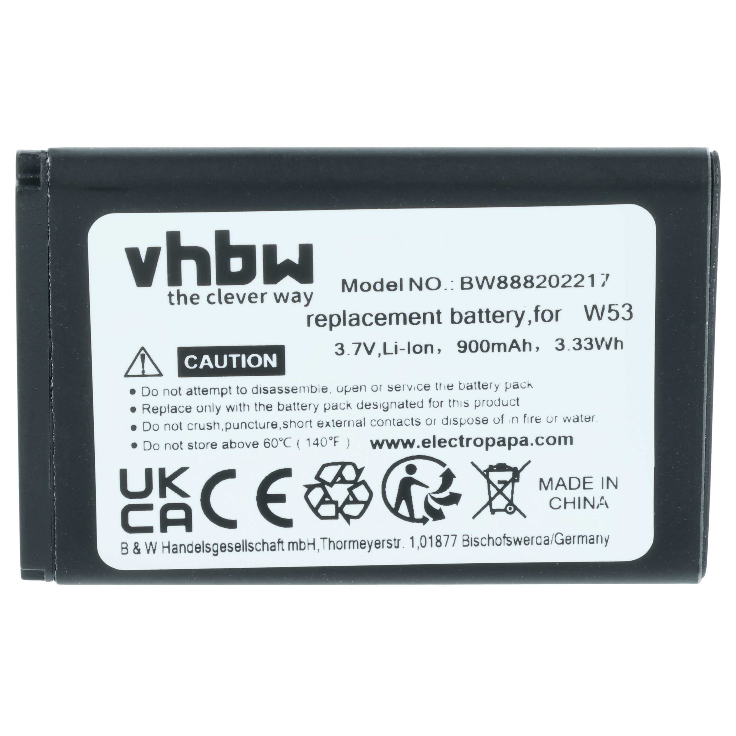 Akumulator do telefonu stacjonarnego zamiennik Yealink YLLP463346C800CLS, W53-BATT - 900 mAh 3,7 V Li-Ion