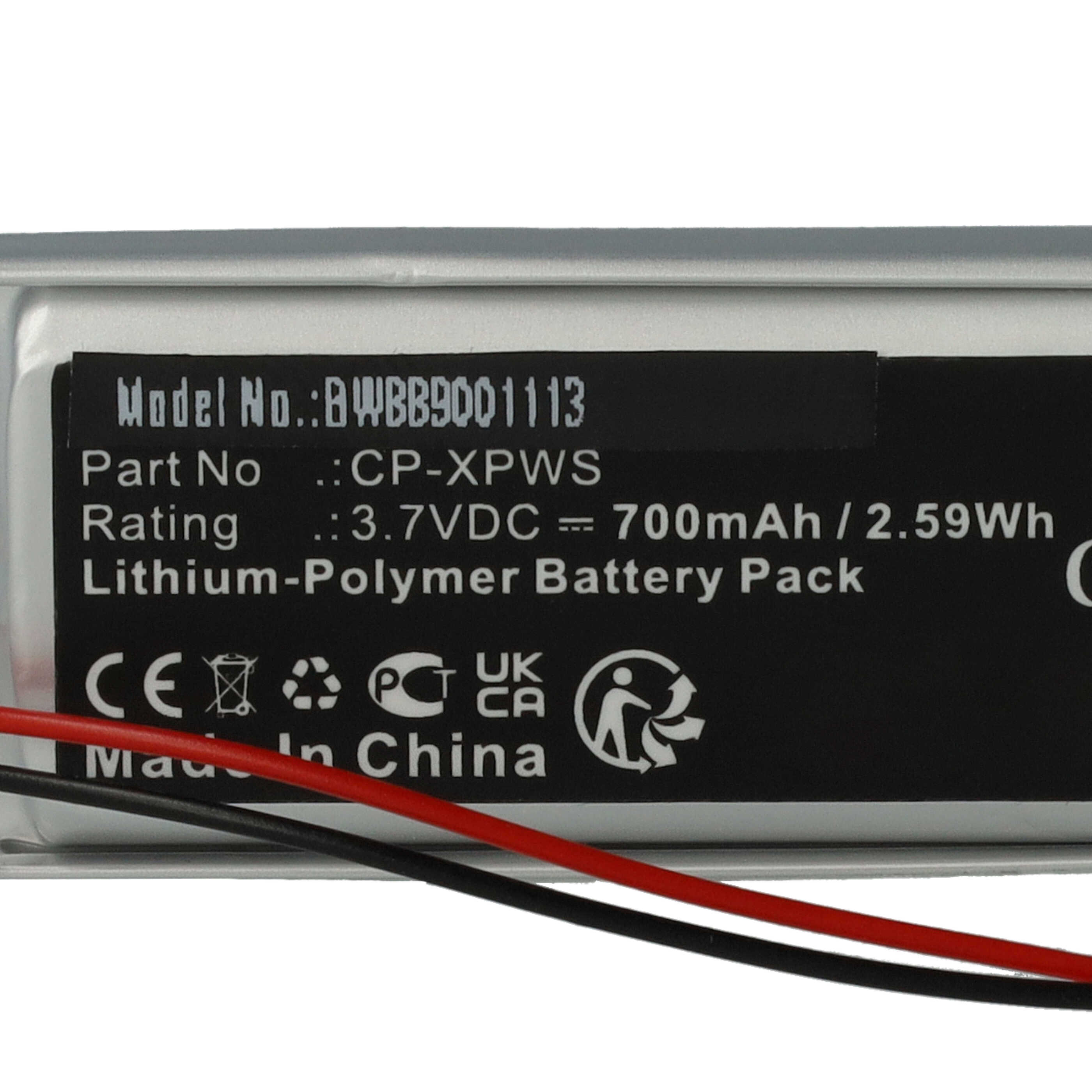 Metal Detector Battery Replacement for XP Deus CP-XPWS - 700mAh 3.7V Li-polymer