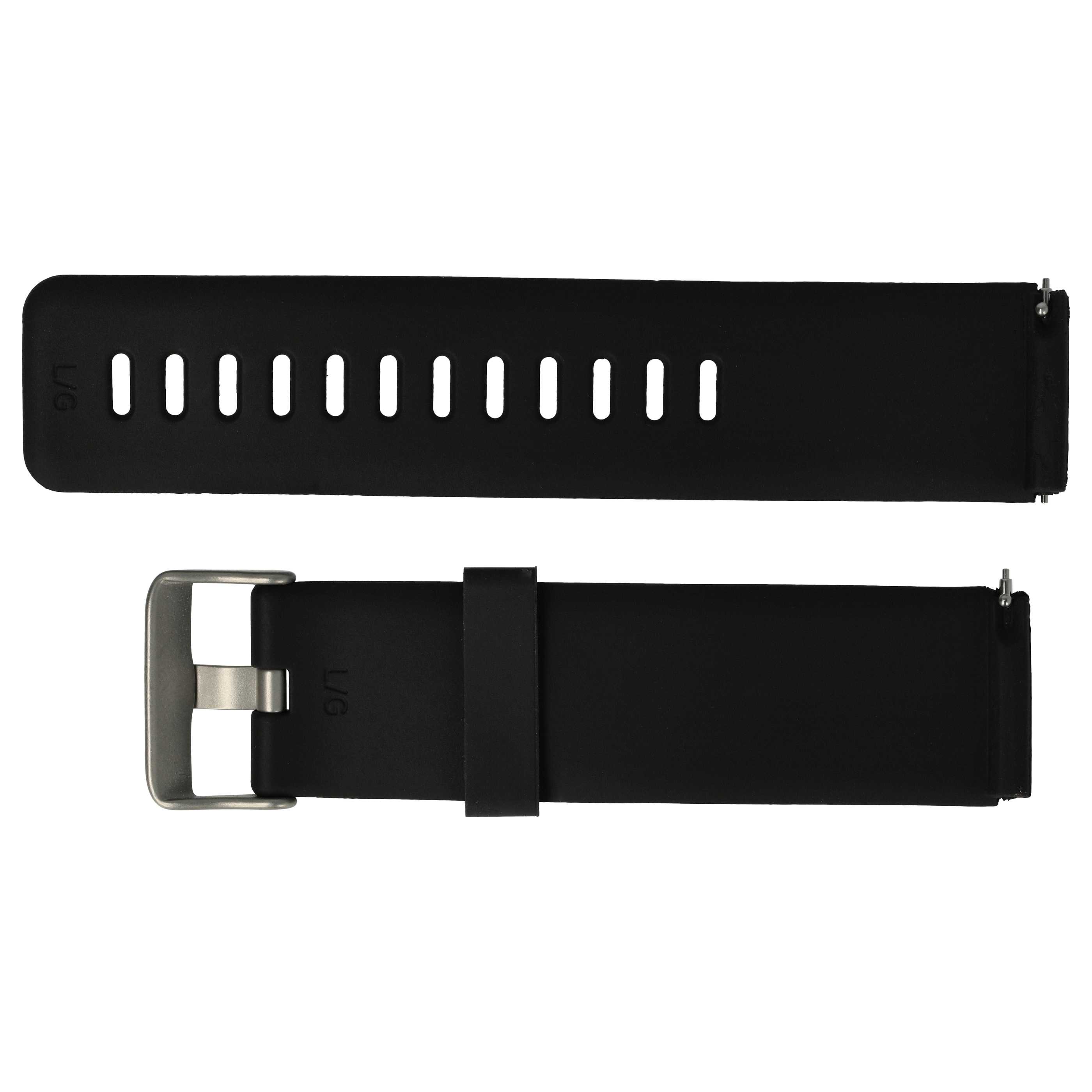wristband L for Fitbit Smartwatch - 9.5 + 11.5 cm long, 22mm wide, silicone, black