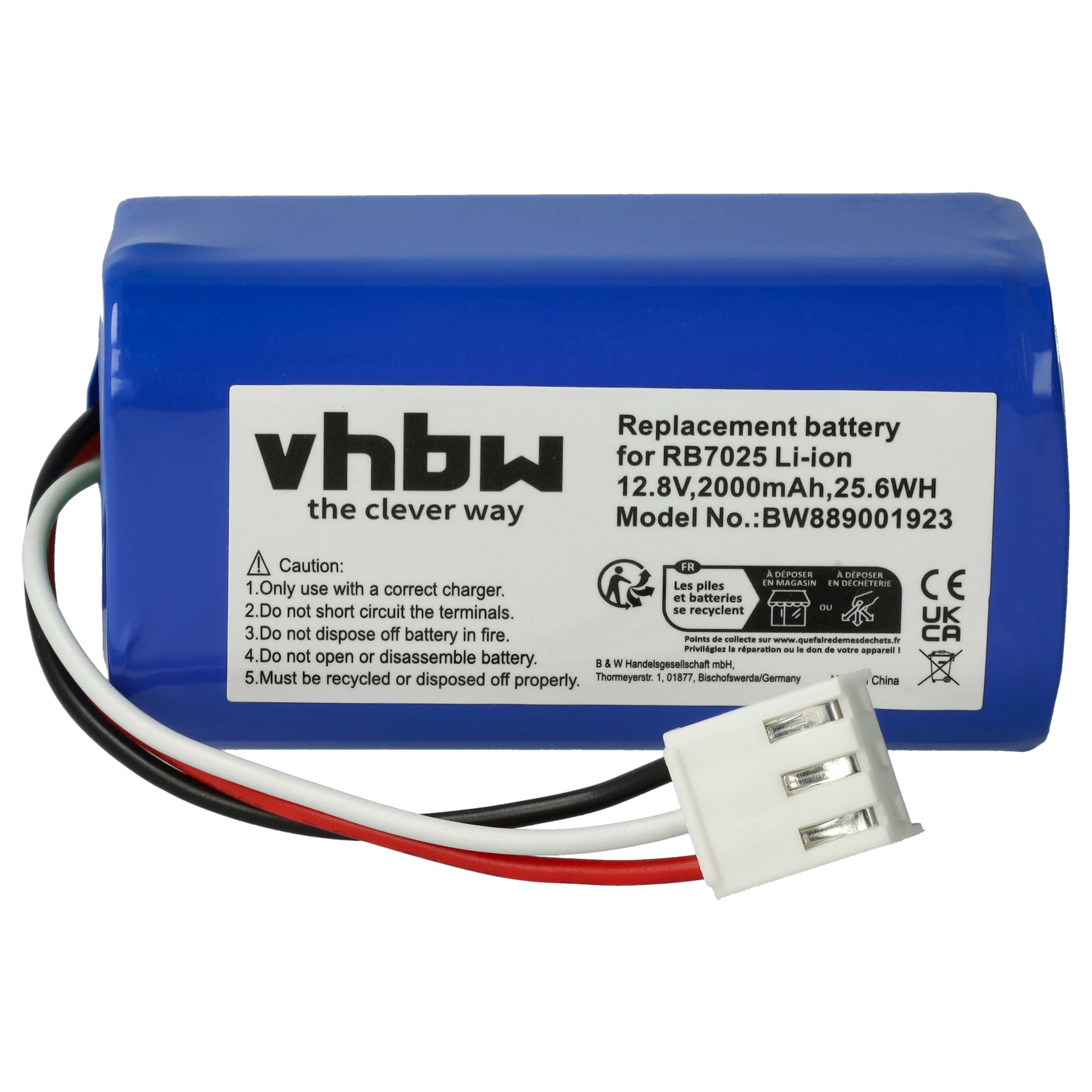 Batterie remplace Philips CP0111/01, 4IFR19/66 pour robot aspirateur - 2000mAh 12,8V Li-ion