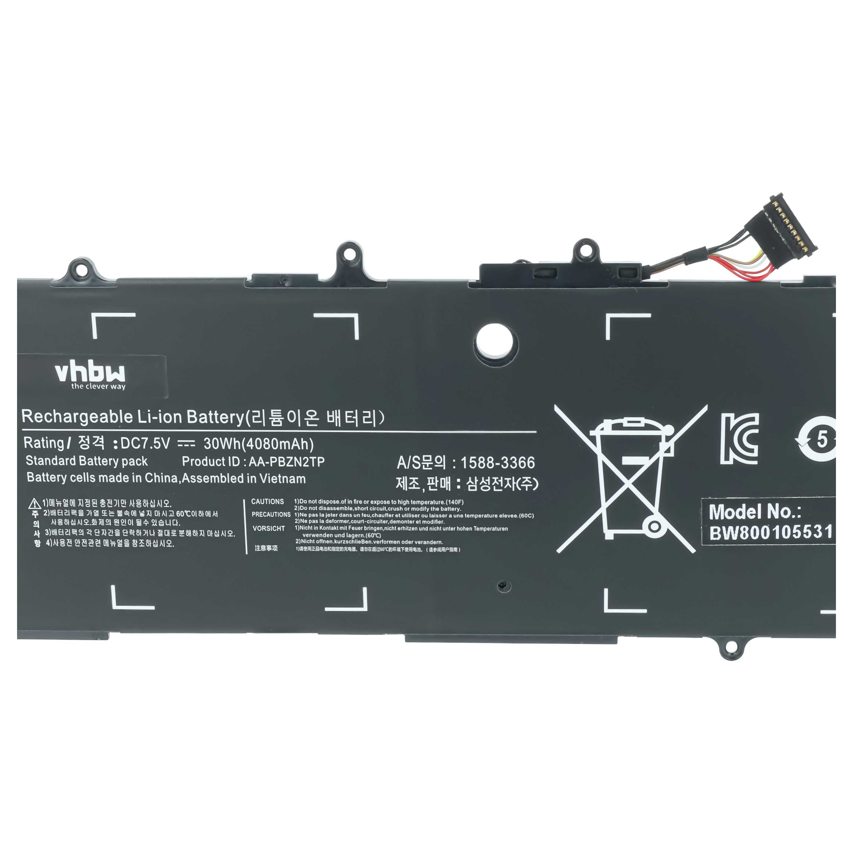 Batterie remplace Samsung BA43-00355A, AA-PBZN2TP pour ordinateur portable Samsung- 4080mAh 7,5V Li-polymère