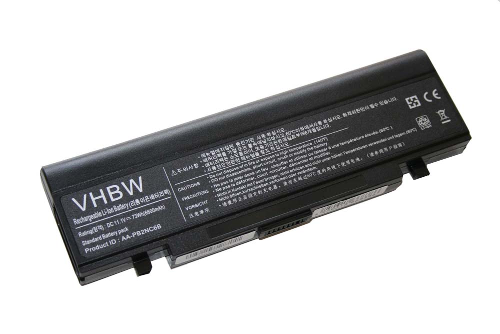 Notebook Battery Replacement for Samsung AAPB2NC6B/E, AA-PB2NC6B/E, AAPB2NC6B - 6600mAh 11.1V Li-Ion, black