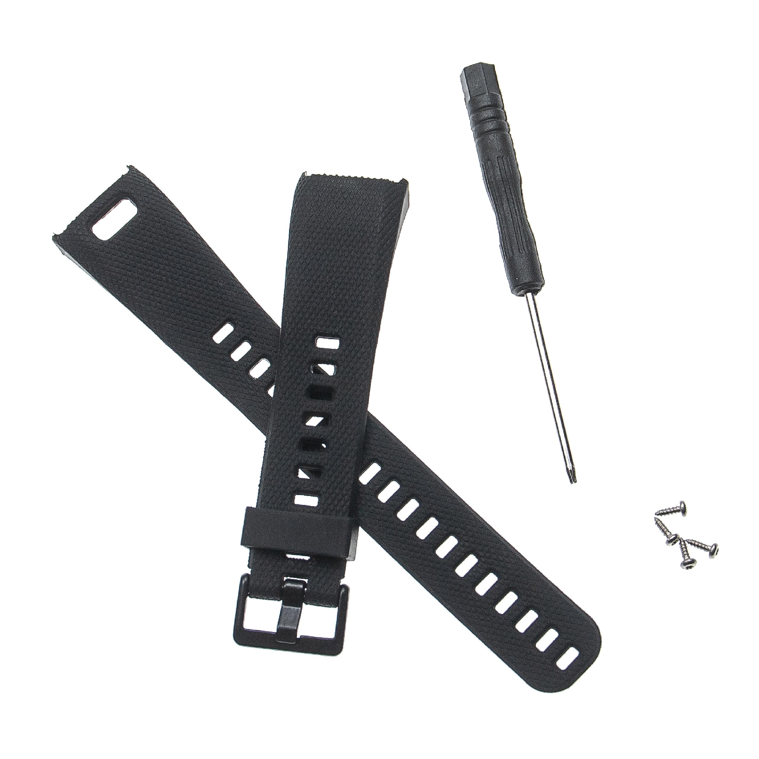 Armband für Garmin Vivosmart Smartwatch - 12,7 + 8,8 cm lang, 20mm breit, TPU, schwarz