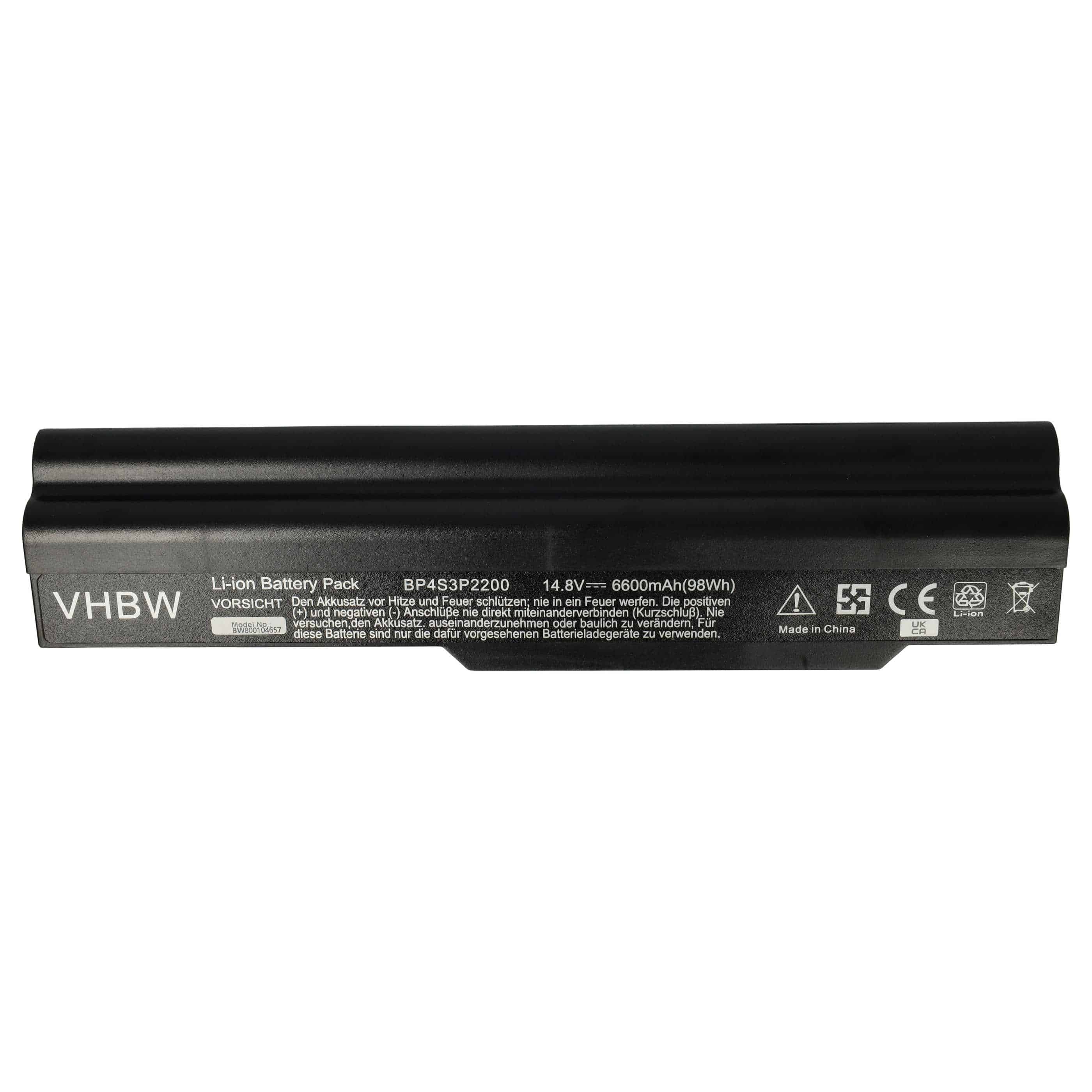 Batería reemplaza Medion 40026030, 40026032(HYB) para notebook Hasee - 6600 mAh 14,8 V Li-Ion negro